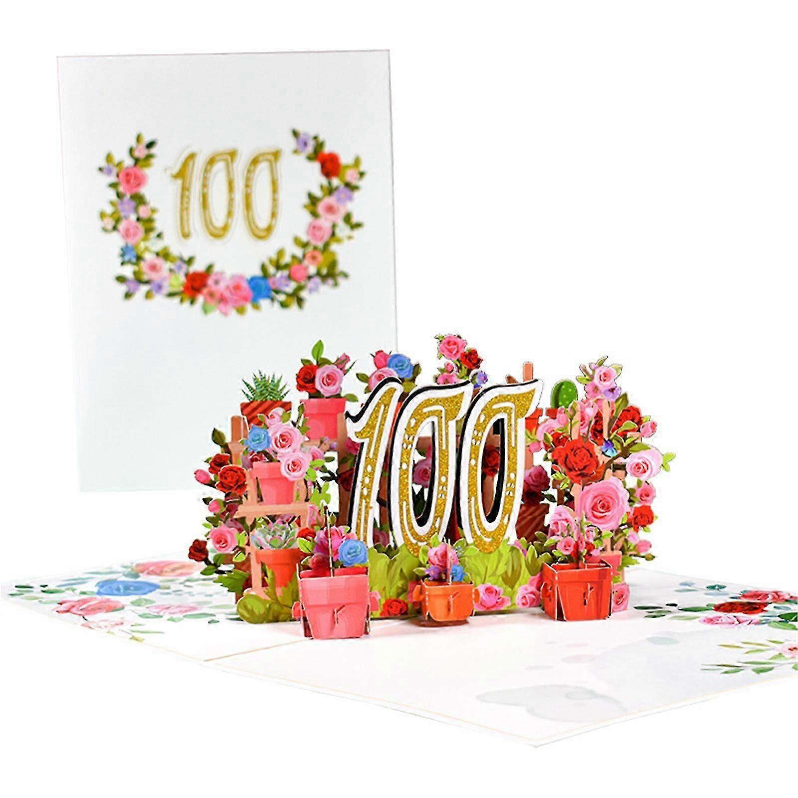 3D Flower Anniversary Card Set with Envelope Kit Blessing Message Card for Office Working Anniversary Memorial Cards