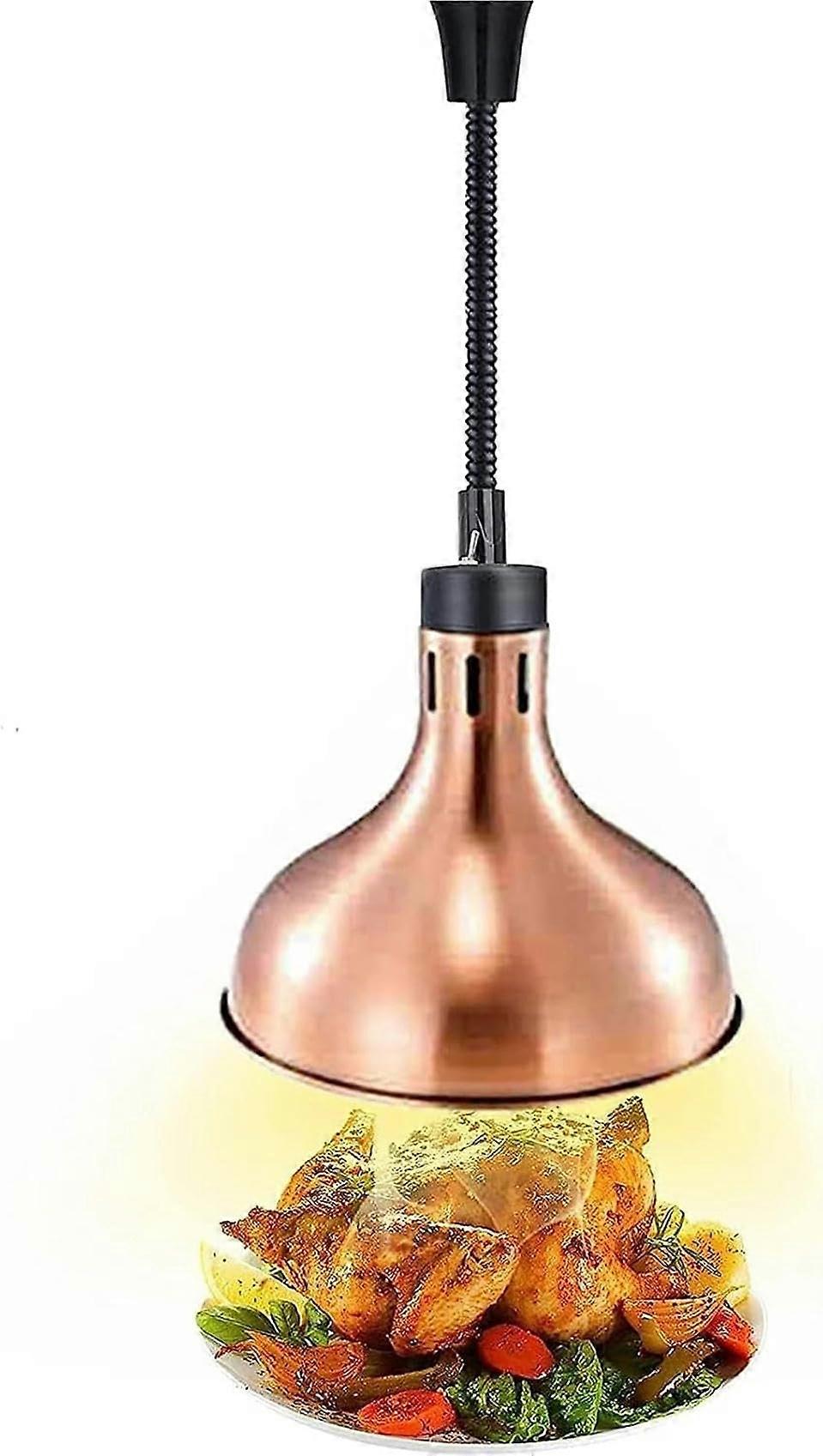 Food Heat Lamp for Restaurant Use, 250W Infrared Heat Lamp, Adjustable Height, Durable Metal Construction