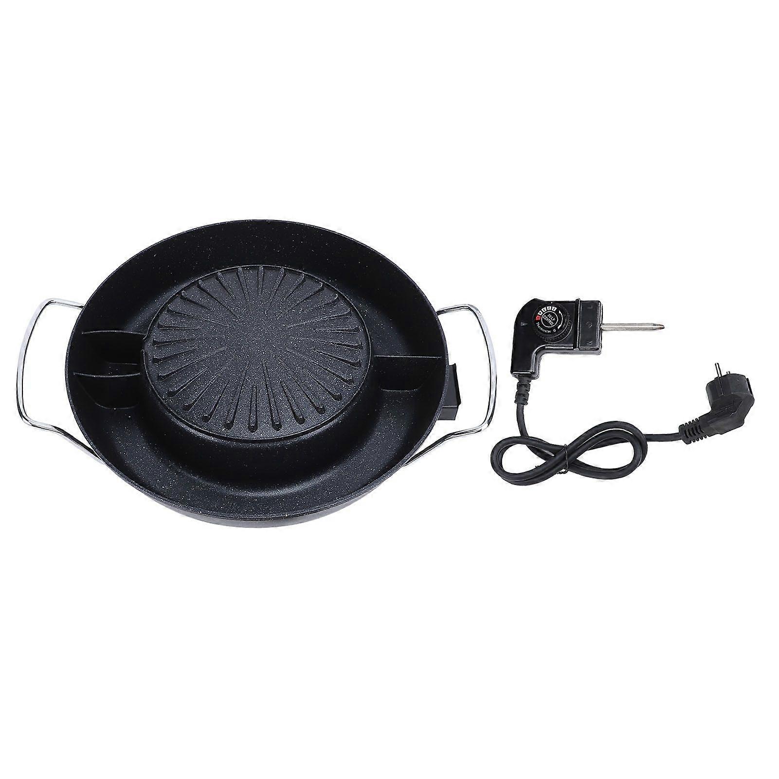 1800W Hot Pot with Grill 2 In 1 Korean Electric BBQ Grill Hotpot Pot Combo Non Stick Fast Even Heating Round