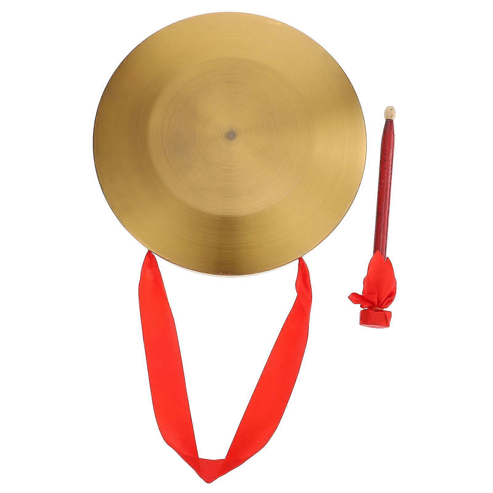 Golden Alloy Hand Gong for Playing Use 1Set Copper Percussion Instrument