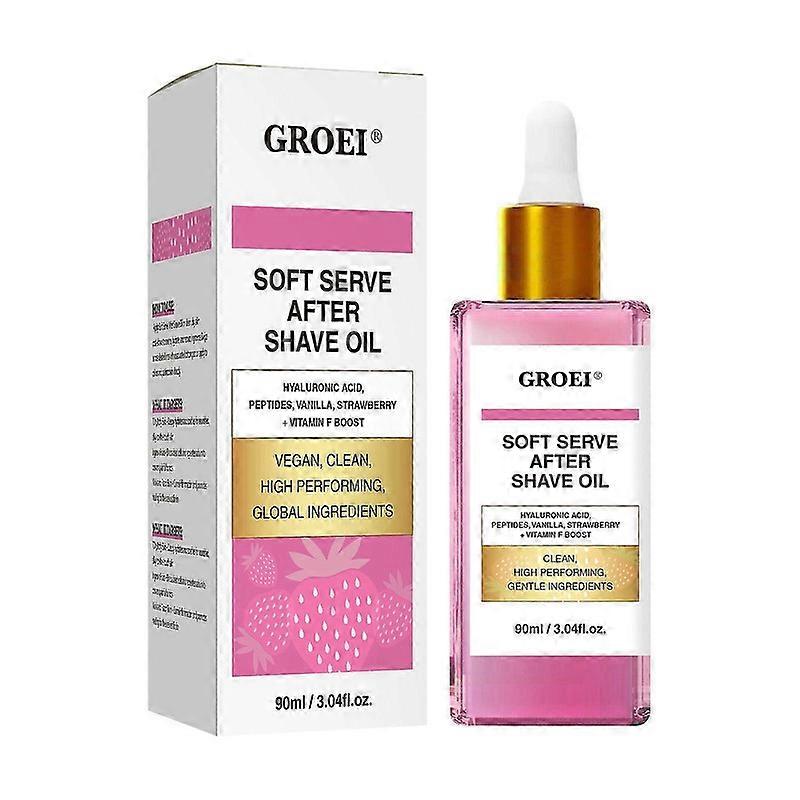 Huile après-rasage fraise-vanille pour une peau douce, 90 ml, huile de soin après-rasage, prévention des poils incarnés