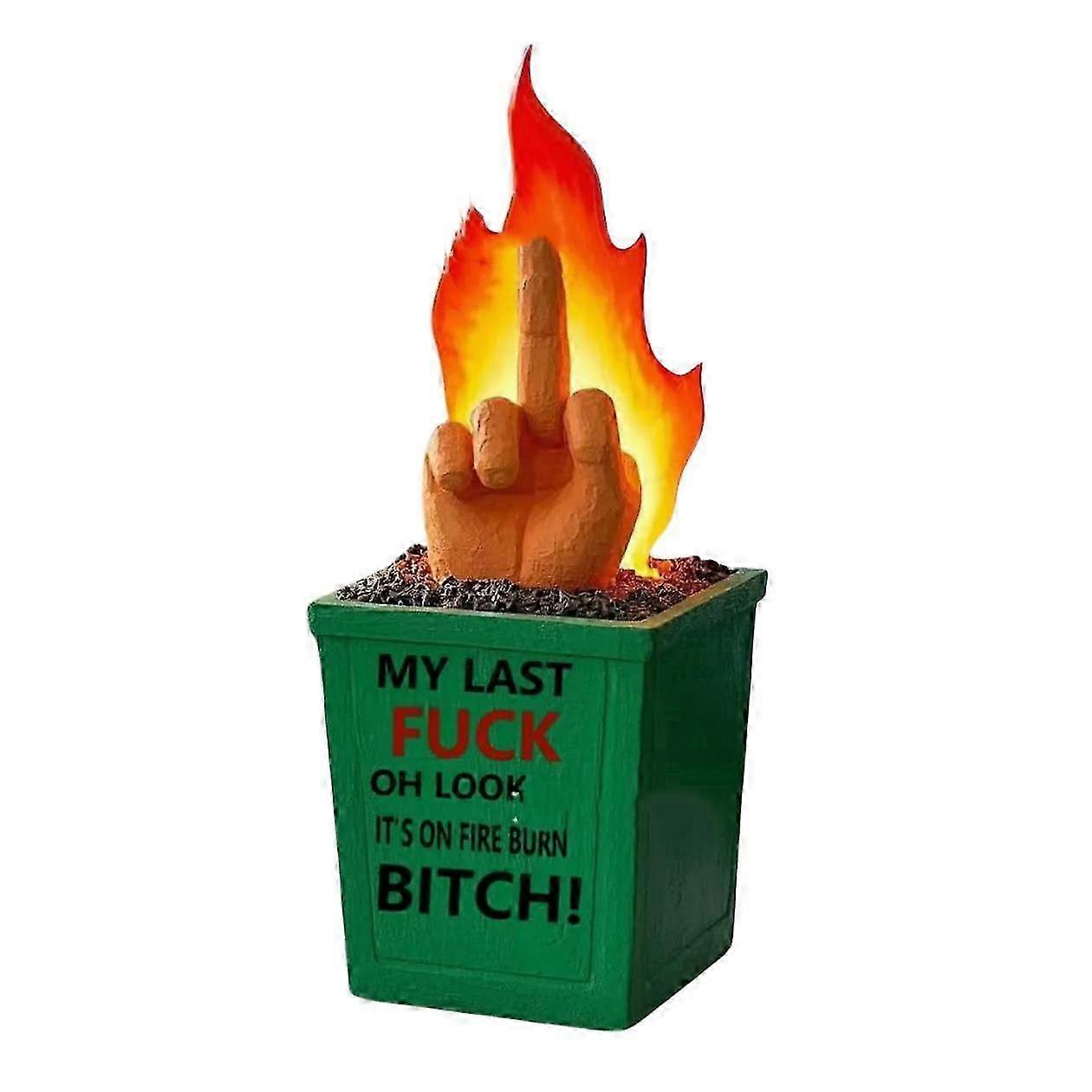 Fun Burn Fire Statue,Dumpster Fire Decor Statue,Dumpster Fire Desk Decor