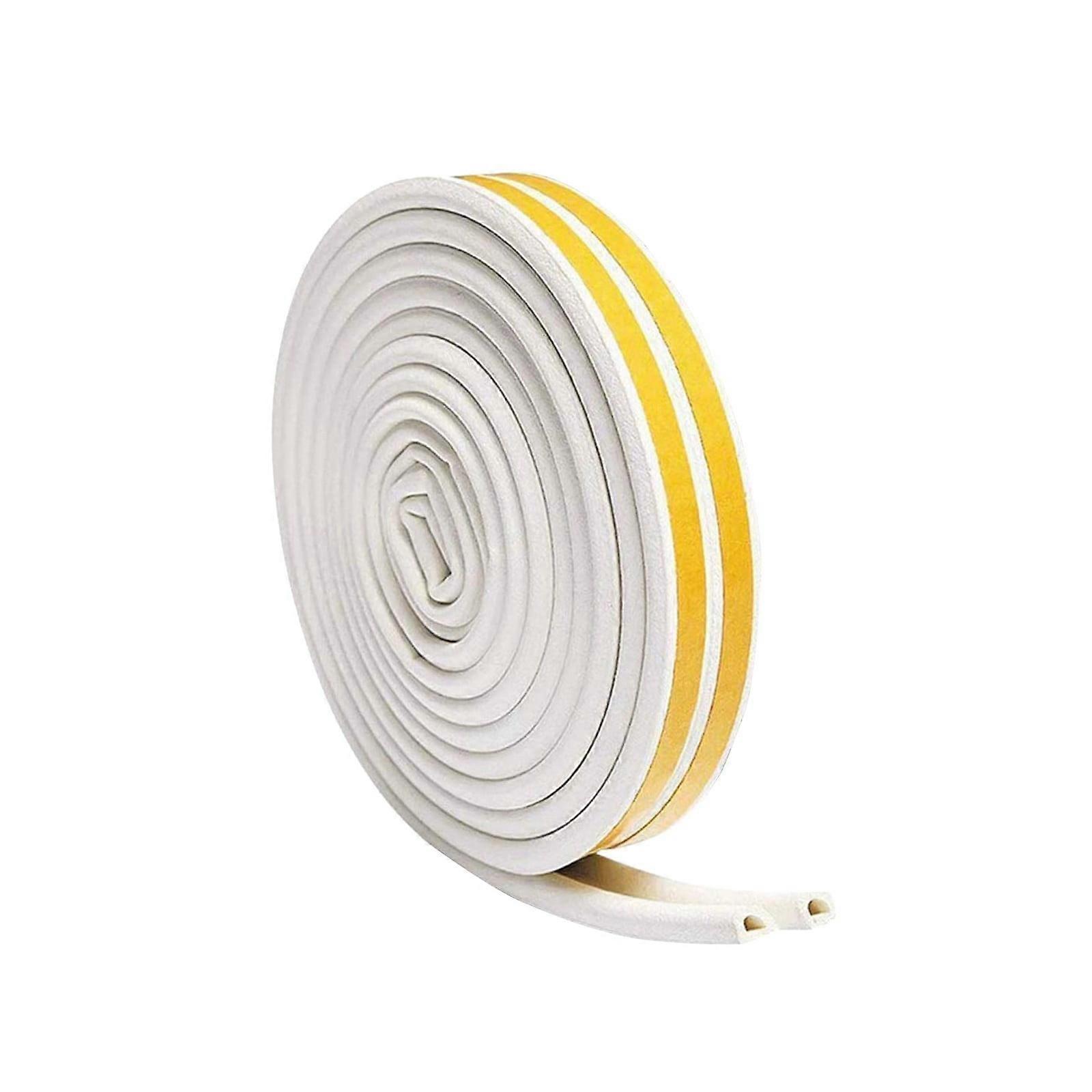 Slhljlin Doorstop Door And Window Sound insulation Strip D-Type Anti-Collision Strip Self-Adhesive (White )