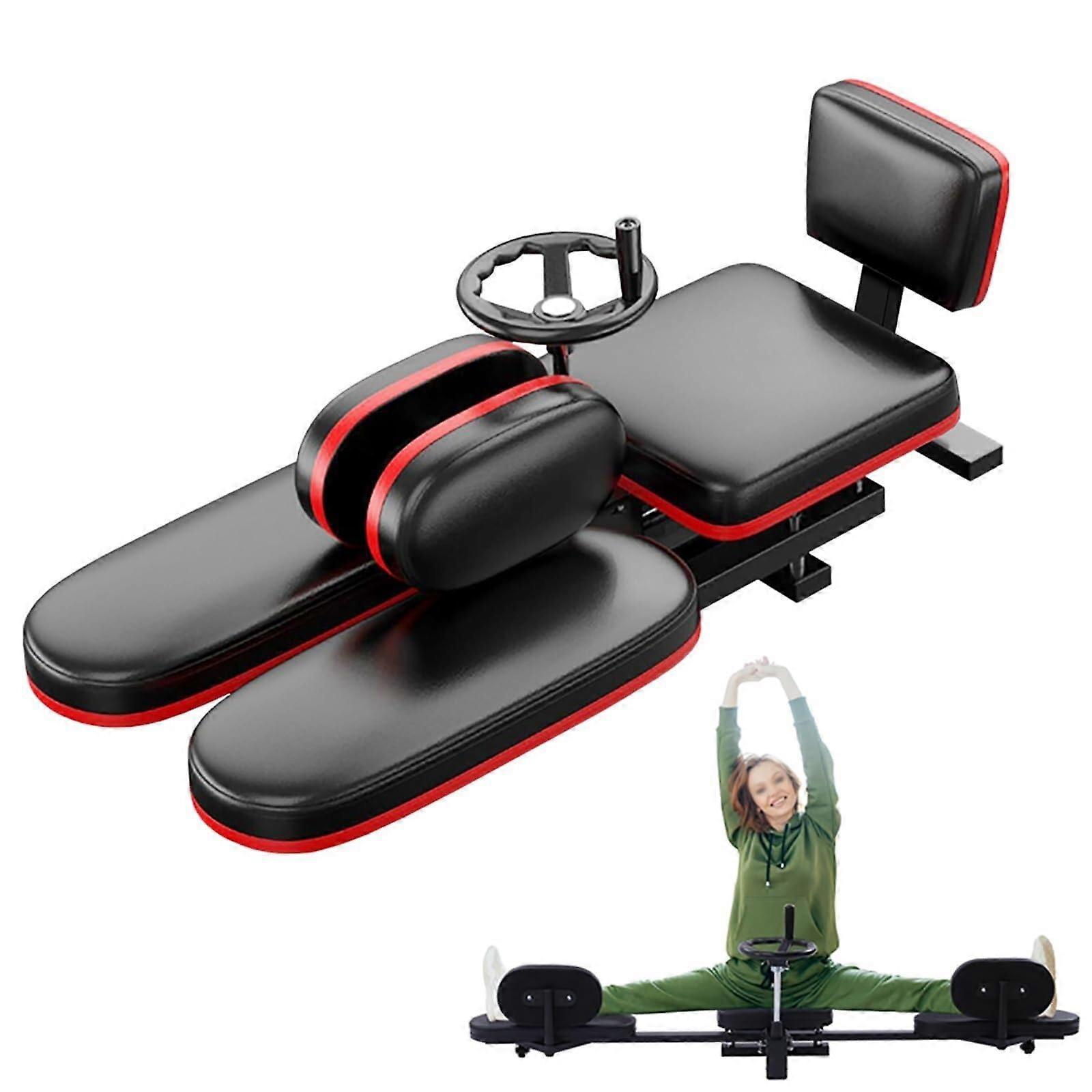 Leg Stretch Machine 440lbs Capacity 360 Degree Casters 0180 Degree Adjustment Red Heavy Duty Steel Frame