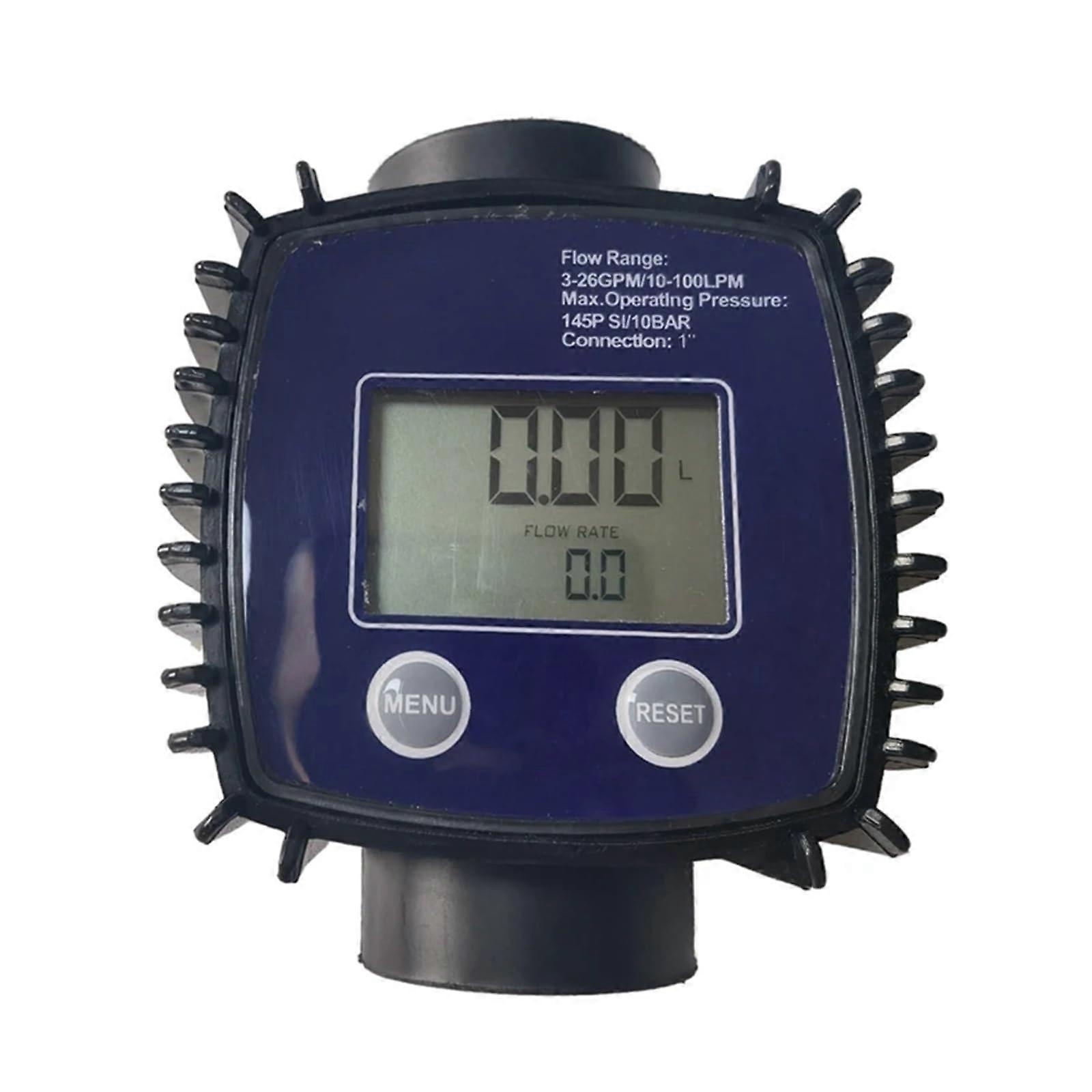 Fuel Flow Meter K25 Stainless Steel Inner Screw Nylon Shell Digital LCD Flowmeter For Pipeline Liquid Blue Flowmeter B