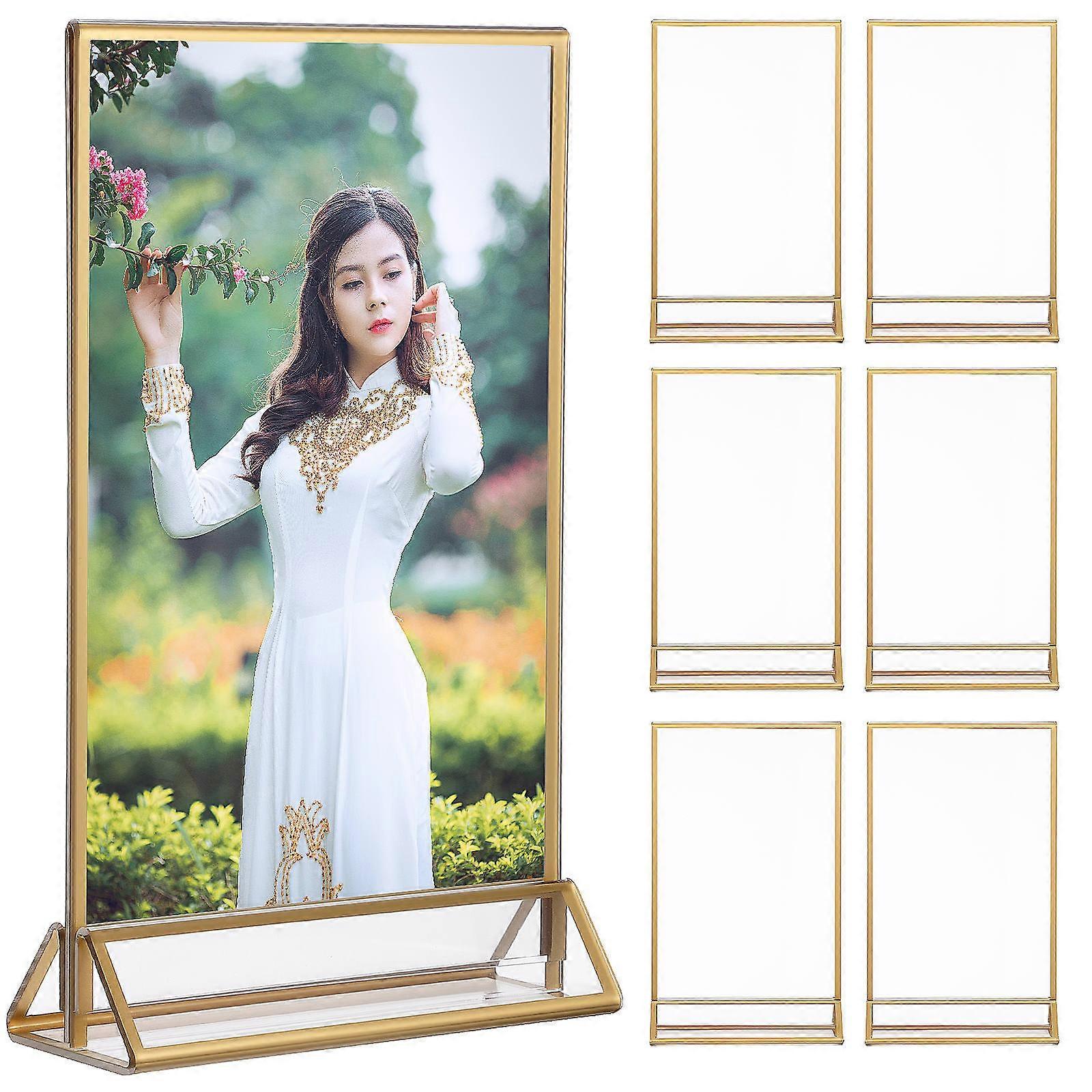 12 Pcs Clear Acrylic Sign Holders Vertical Display Stands For Office And Wedding Events Stylish Design