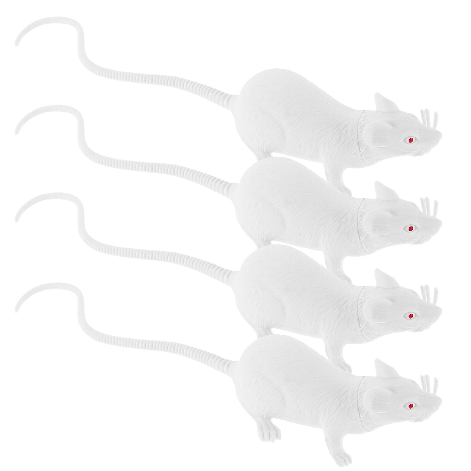 Realistic Mouse Toy for Prank 12Pcs White Plastic Mouse Props
