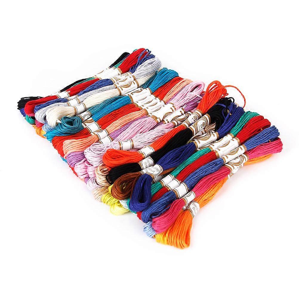 Floss Sewing Thread Multicolor 200 Pcs 8M Cross Stitch Embroidery For Craft Projects Crafters 50 Colors Durable Polyester Cotton