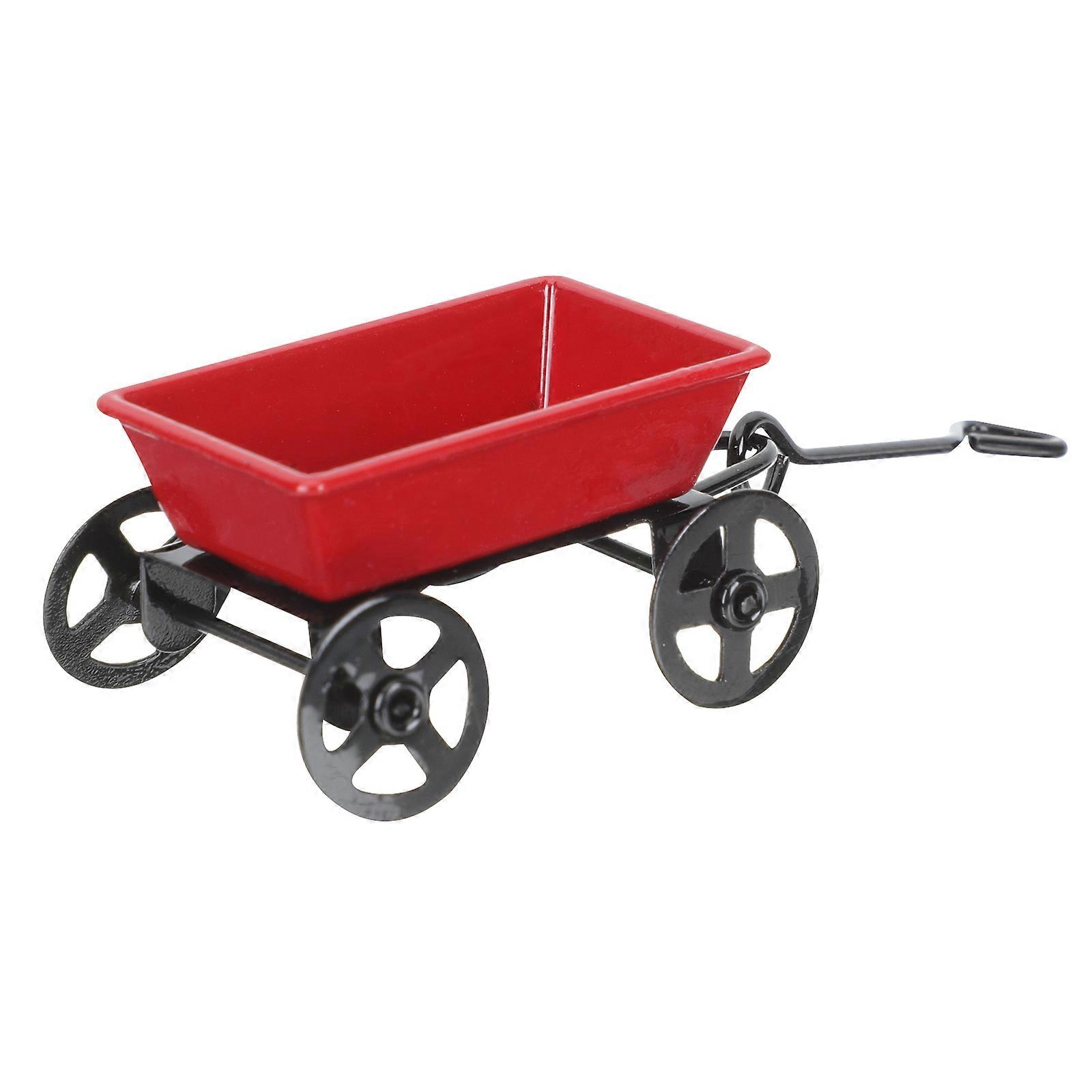 Miniature Garden Carts Iron Decoration for Home with Red Color 1 Unit