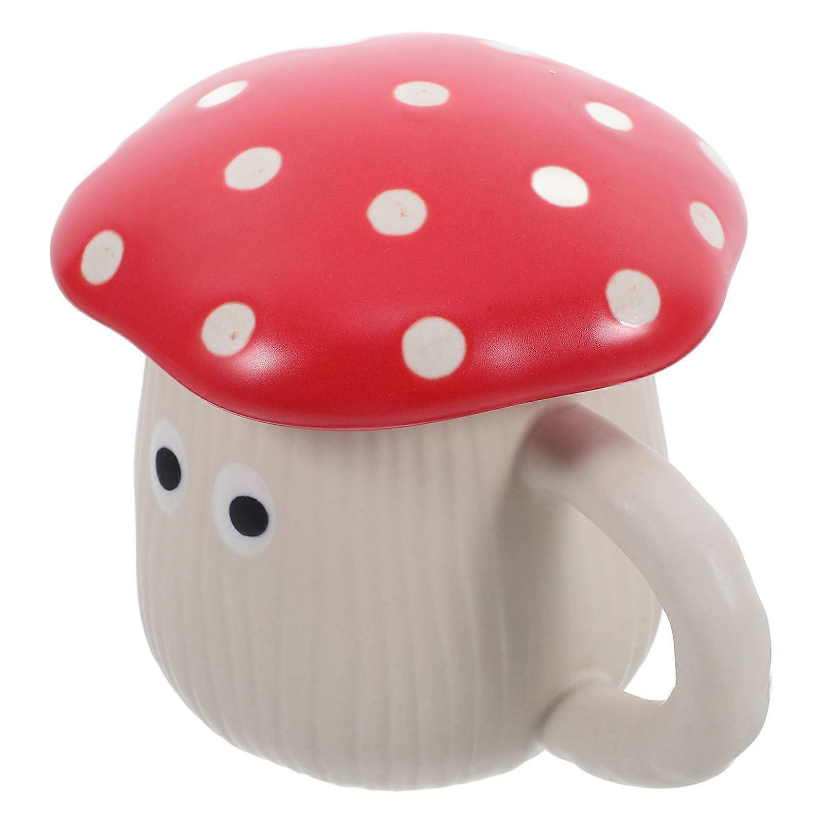 Mushroom Coffee Cup Ceramic Mug for Home Use 3Pcs Set