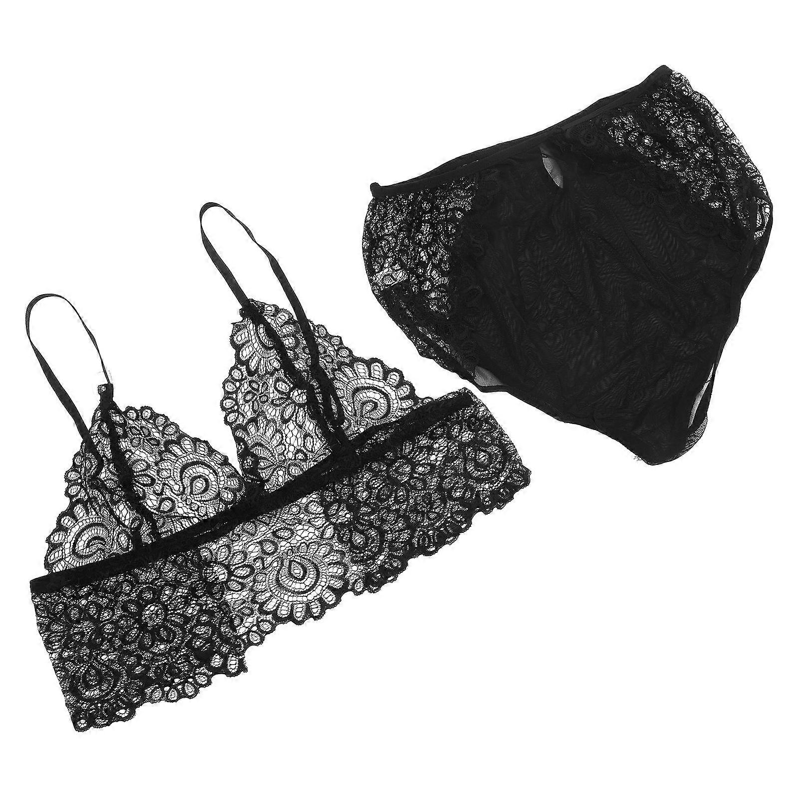 Black Female Underwear for 4Sets Adjustable Straps