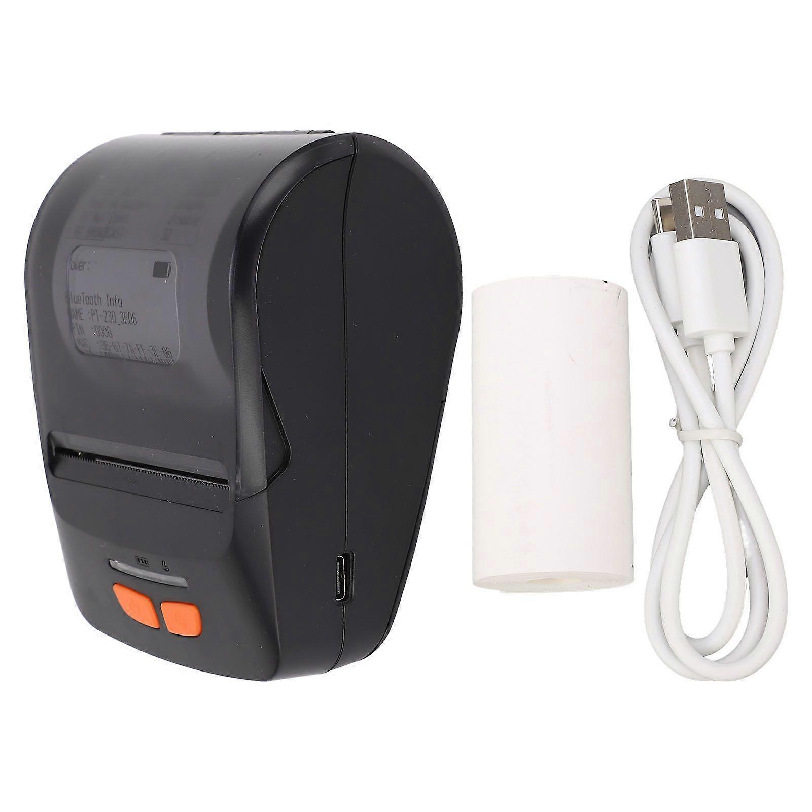 High quality  (Shipment without plug): PT-230-Black) Thermal Printer Portable