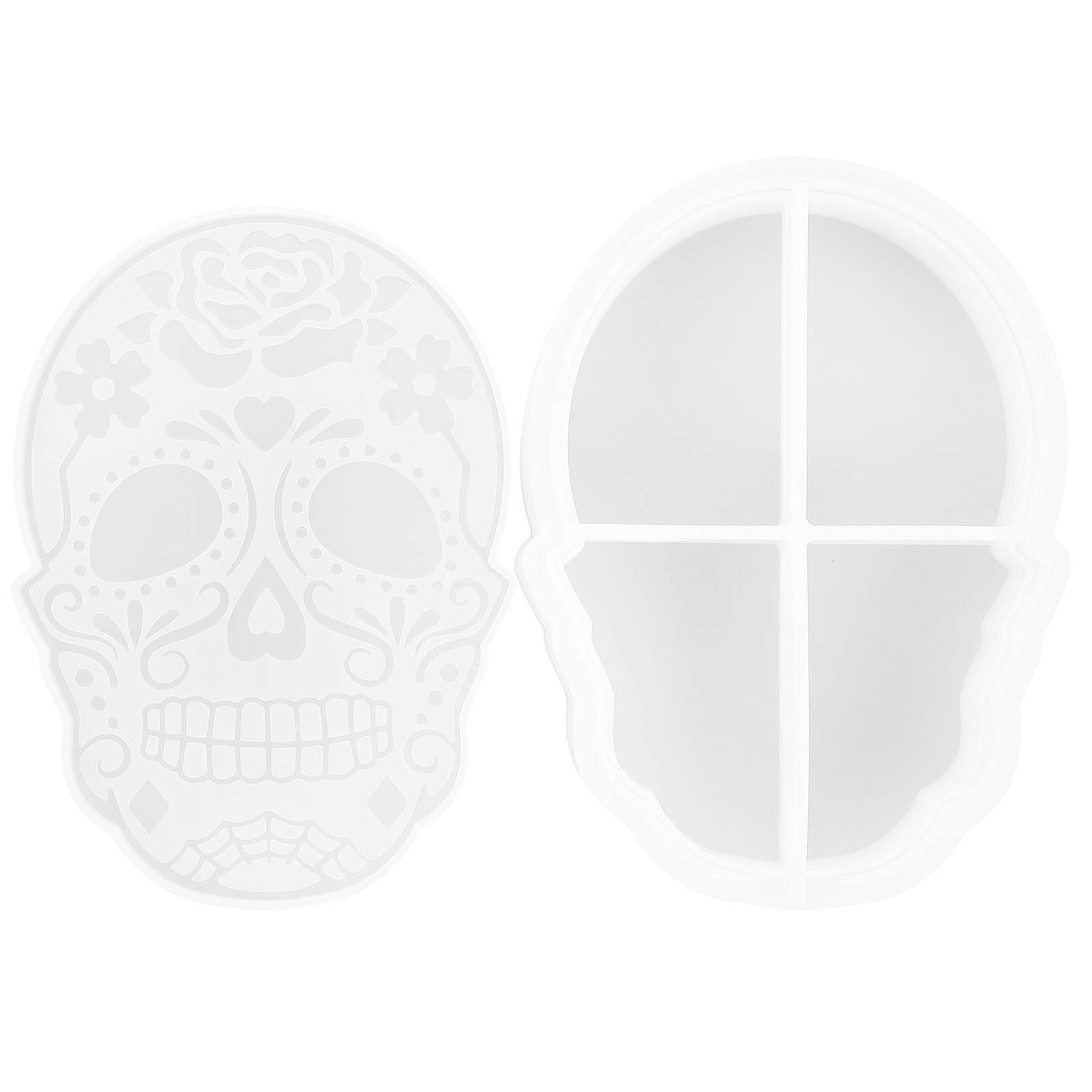 Skull Shape Mold for DIY Crafting 2Pcs Halloween Silicone Skull Box Mold