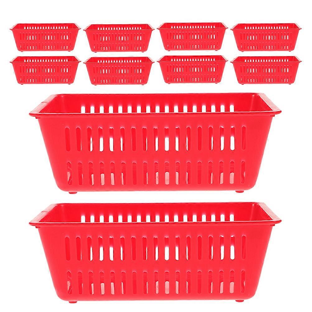 Coin Holder Storage Baskets 12Pcs For Coin Collectors Durable Thickened Organizer Red Plastic Rectangular Suitable For Game Machine Kitchen Office