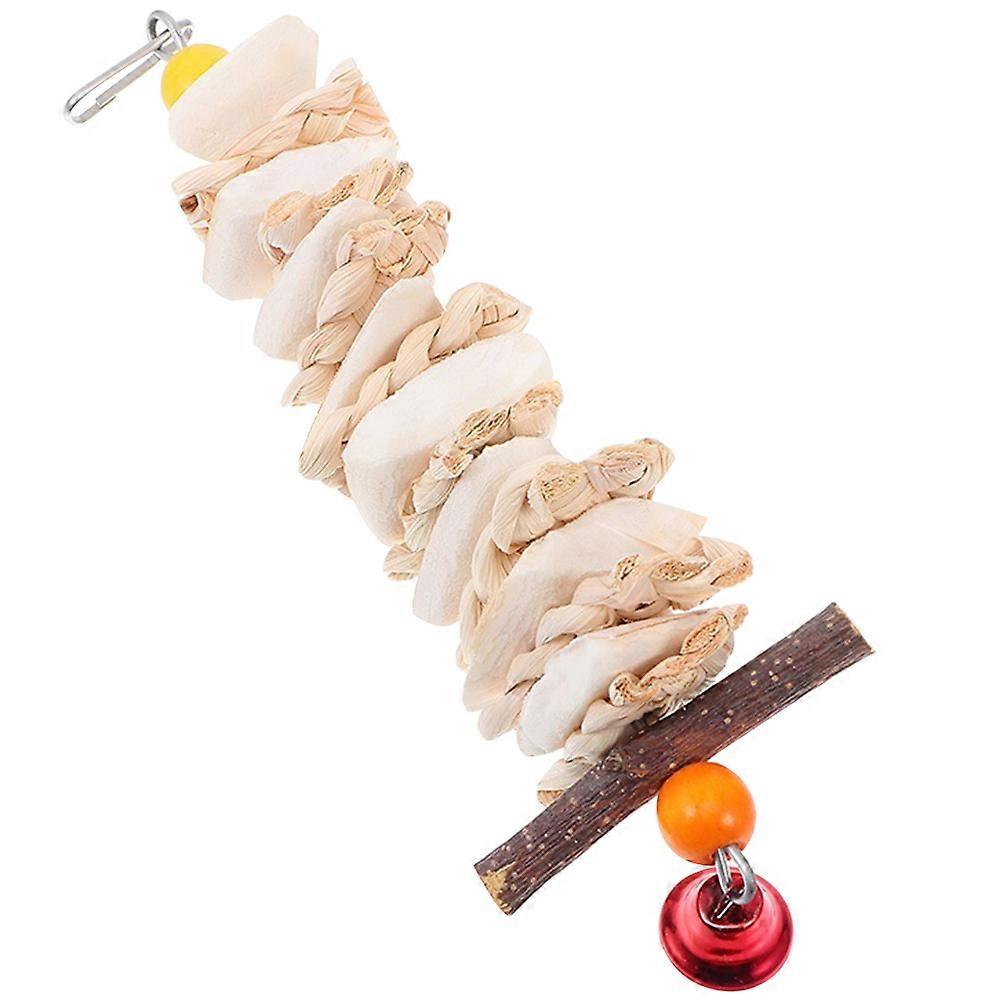 Hanging Bird Toy Parrot Cuttlebone for Chewing 4Pcs Cage Toy