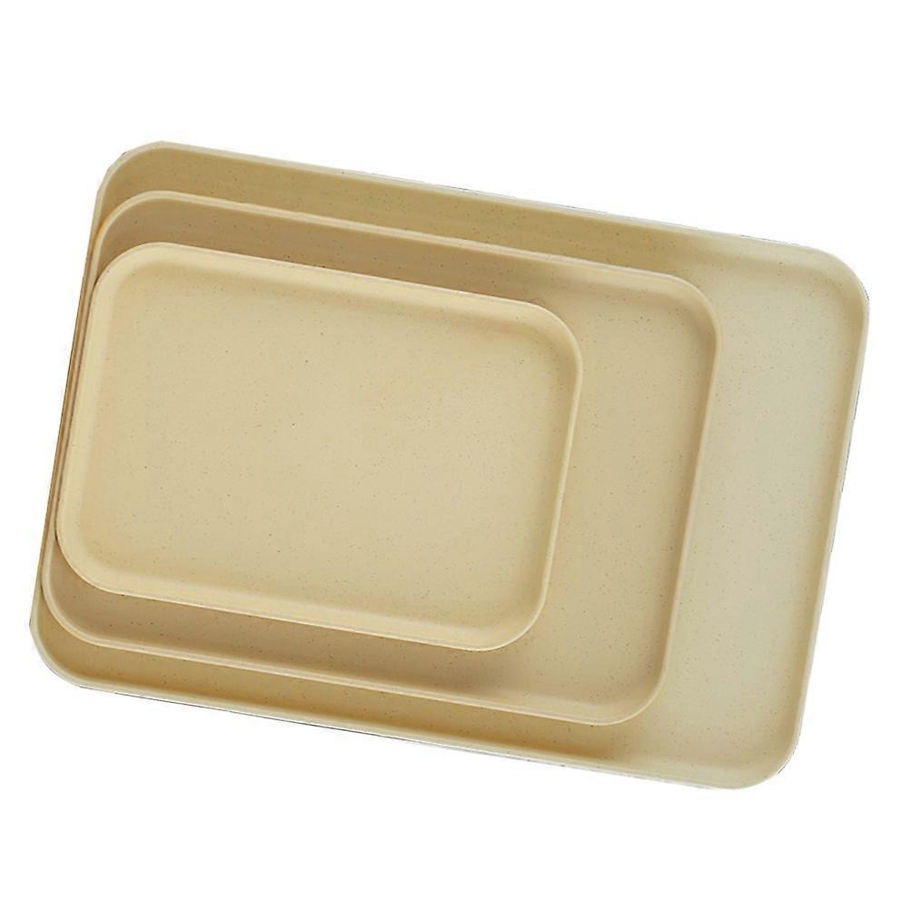 Straw Tray Household Storage Tray for Teaware 3Pcs Cafeteria Set