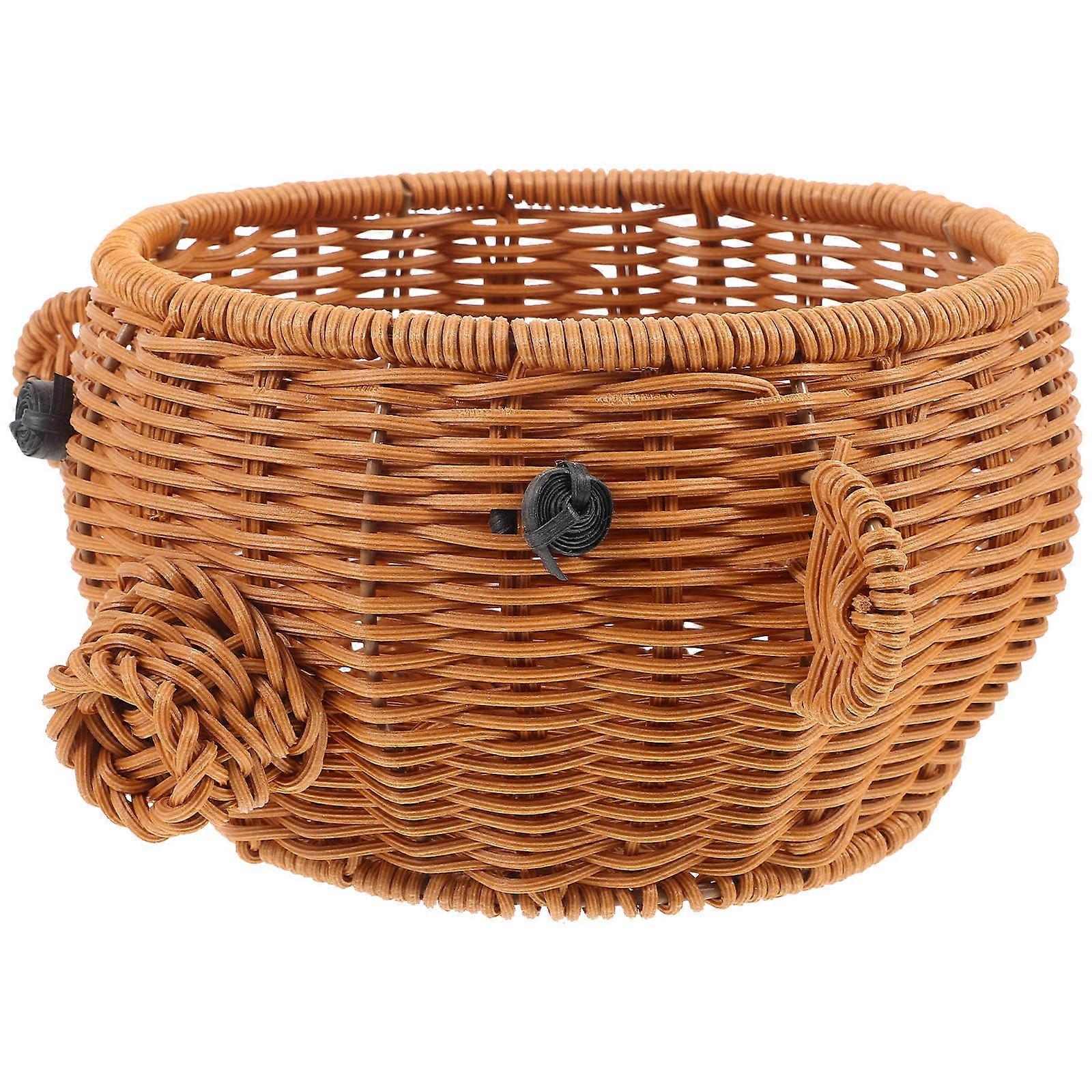 Imitation Rattan Bread Basket for Serving 2Pcs Woven Reusable Fruit Basket