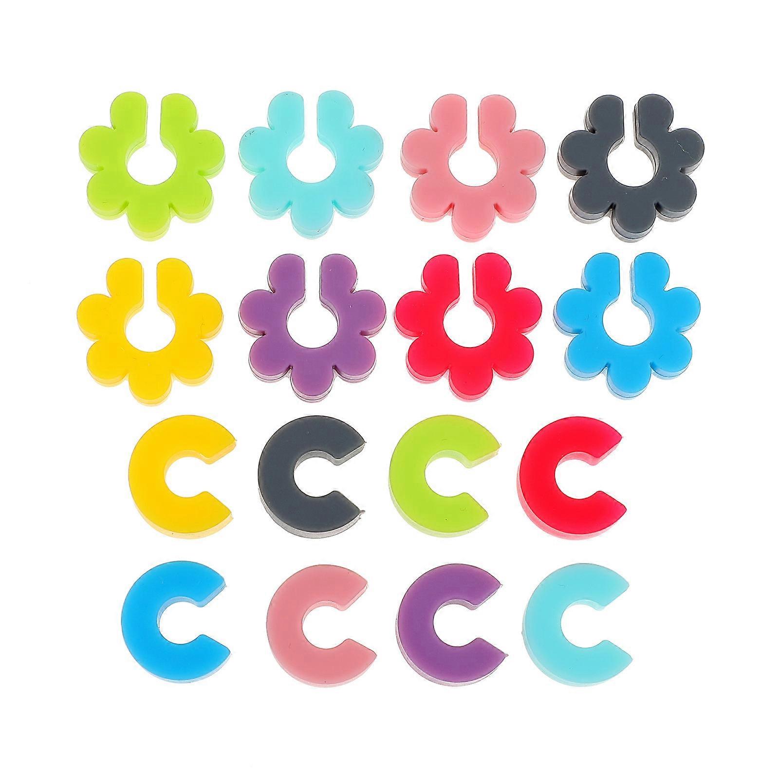 Wine Glass Markers Silicone Perforation Design for Identification 16Pcs