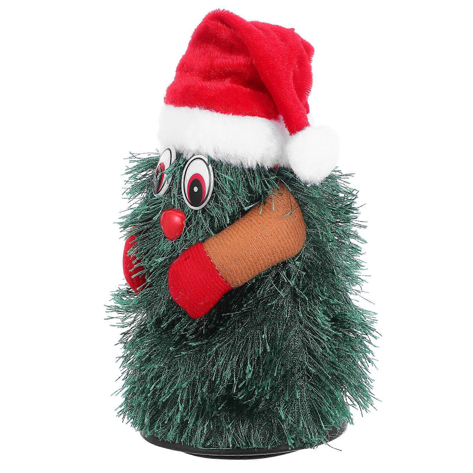 Rotating Christmas Tree Plush Toy for Holiday Decoration 3Pcs Set Indoor