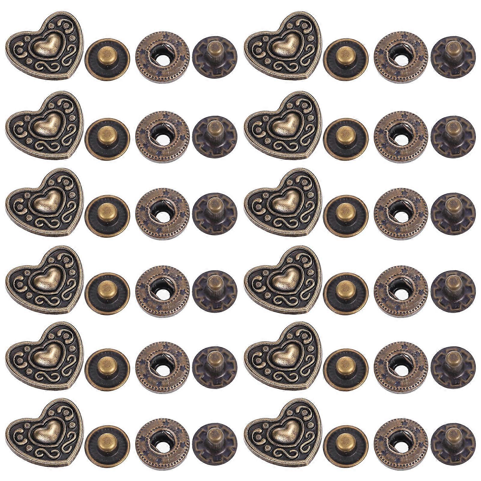 Cartoon Wallet Buckle Button for 40Sets Zinc Alloy Snap Fastener Dark Brown