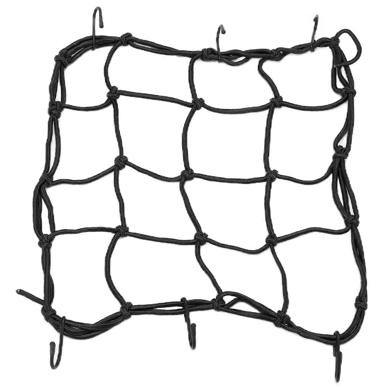 Cargo Net Nylon Tough Elastic Luggage Net with Hooks for Road Mountain Bicycles Motorcycles Electric VehiclesBlack