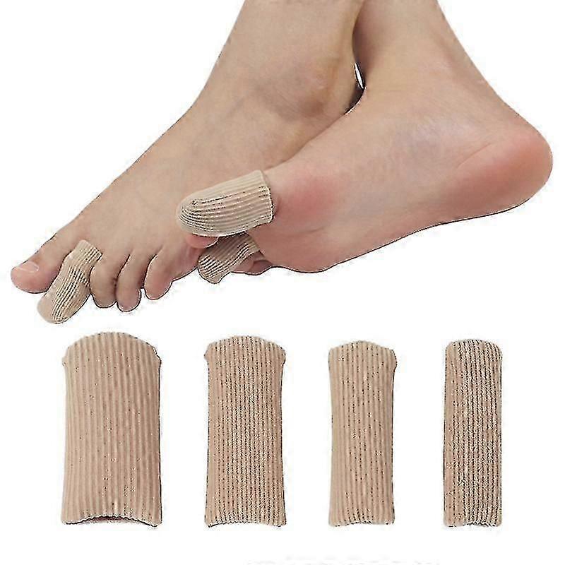 8 Pcs Gel Toe Caps Closed Toe Surface Fabric Sleeve Protectors, Silicone Toe Sleeve Cushions And Protects, Provide Relief For Corns, Blisters And Call