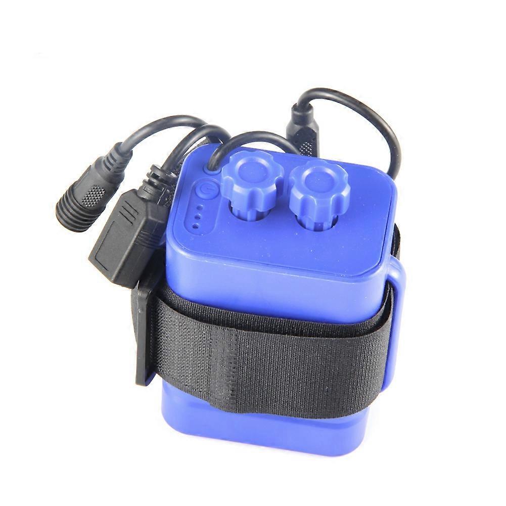 6 Section 18650 Waterproof Battery Case 5V USB / 8.4V DC Dual-Blue