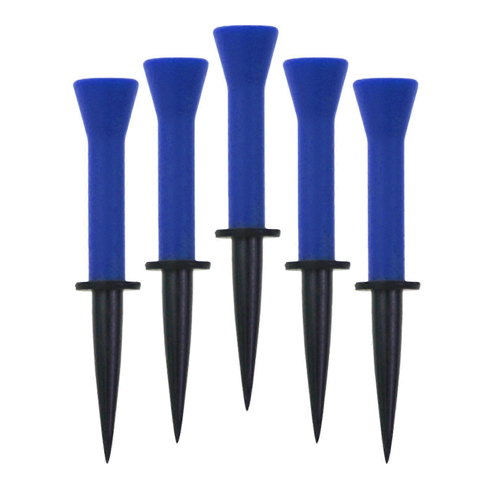 5x Rubber Golf Tees Professional Backyard Practice Exercise Golf Ball Holder Blue Height 7.6cm