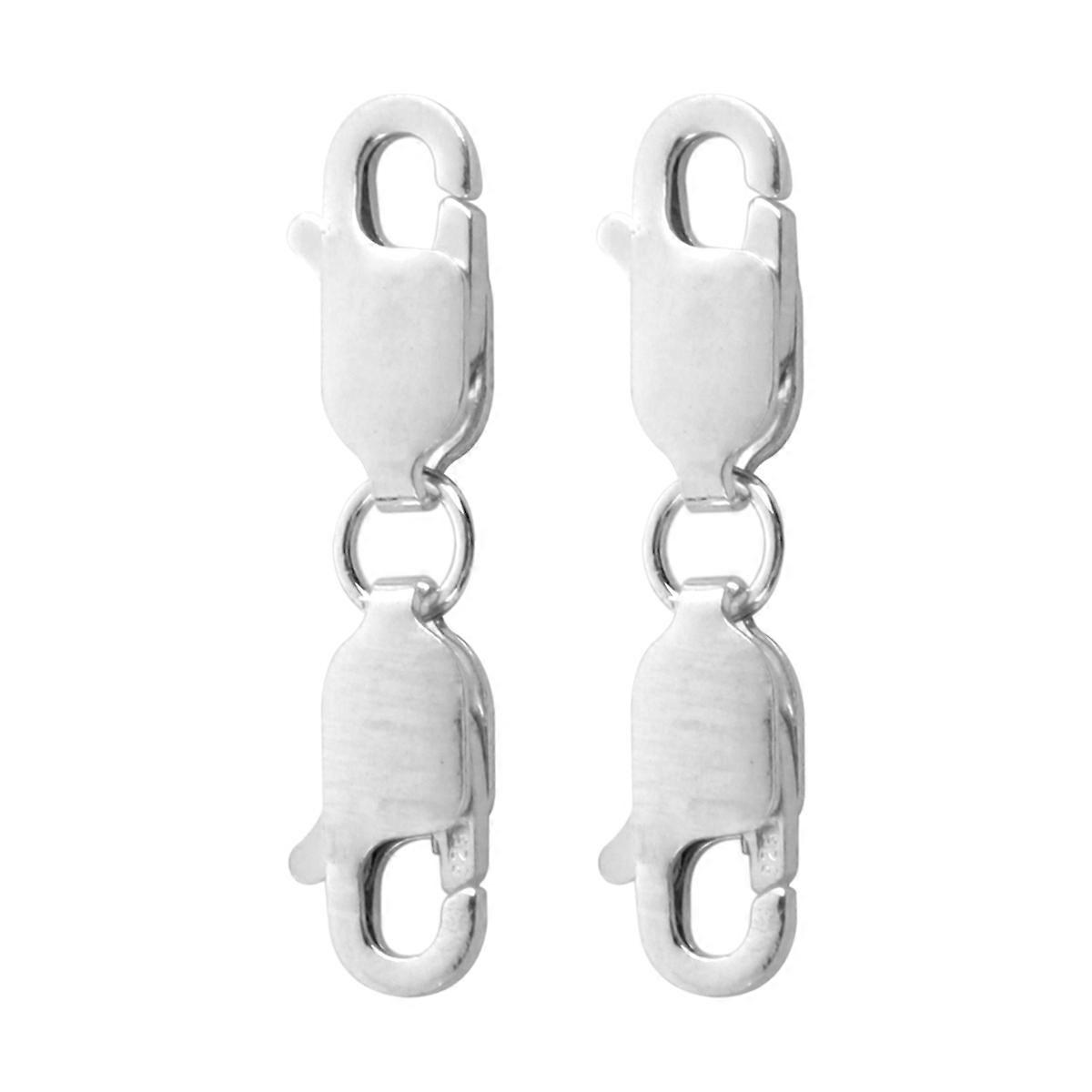 2PCS Double Lobster Clasp 10mm, Sterling Silver Clasp Double Claw Clasps Bracelet Necklace Extension Connector