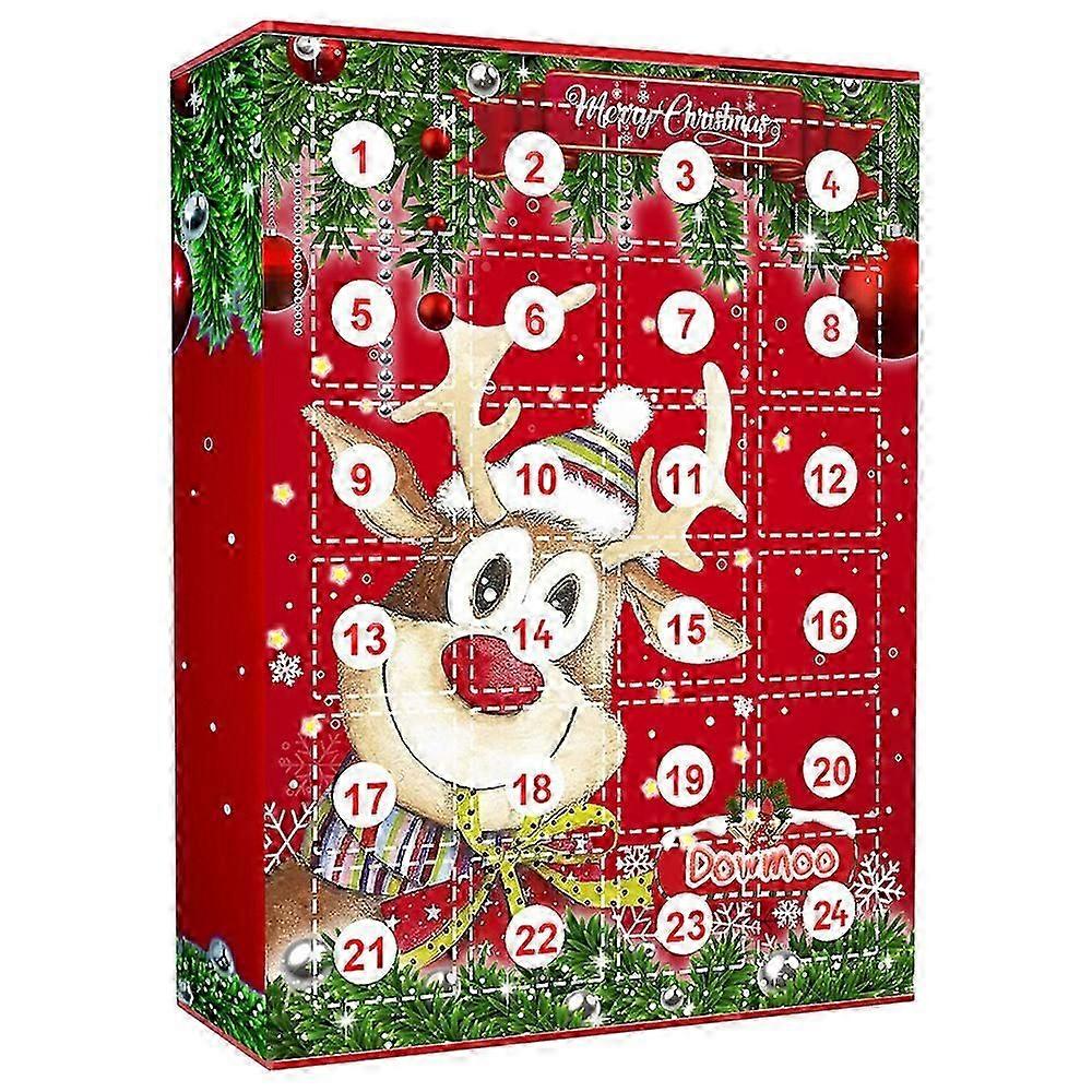 Χριστουγεννιάτικο Ημερολόγιο Advent 2025 Elk Santa Μπρελόκ Κρεμαστό κόσμημα Χριστουγέννων 24 ημερών Ημερολόγια αντίστροφης μέτρησης Τυφλό κουτί Εορταστικό δώρο για παιδιά Παιδιά Ενήλικες