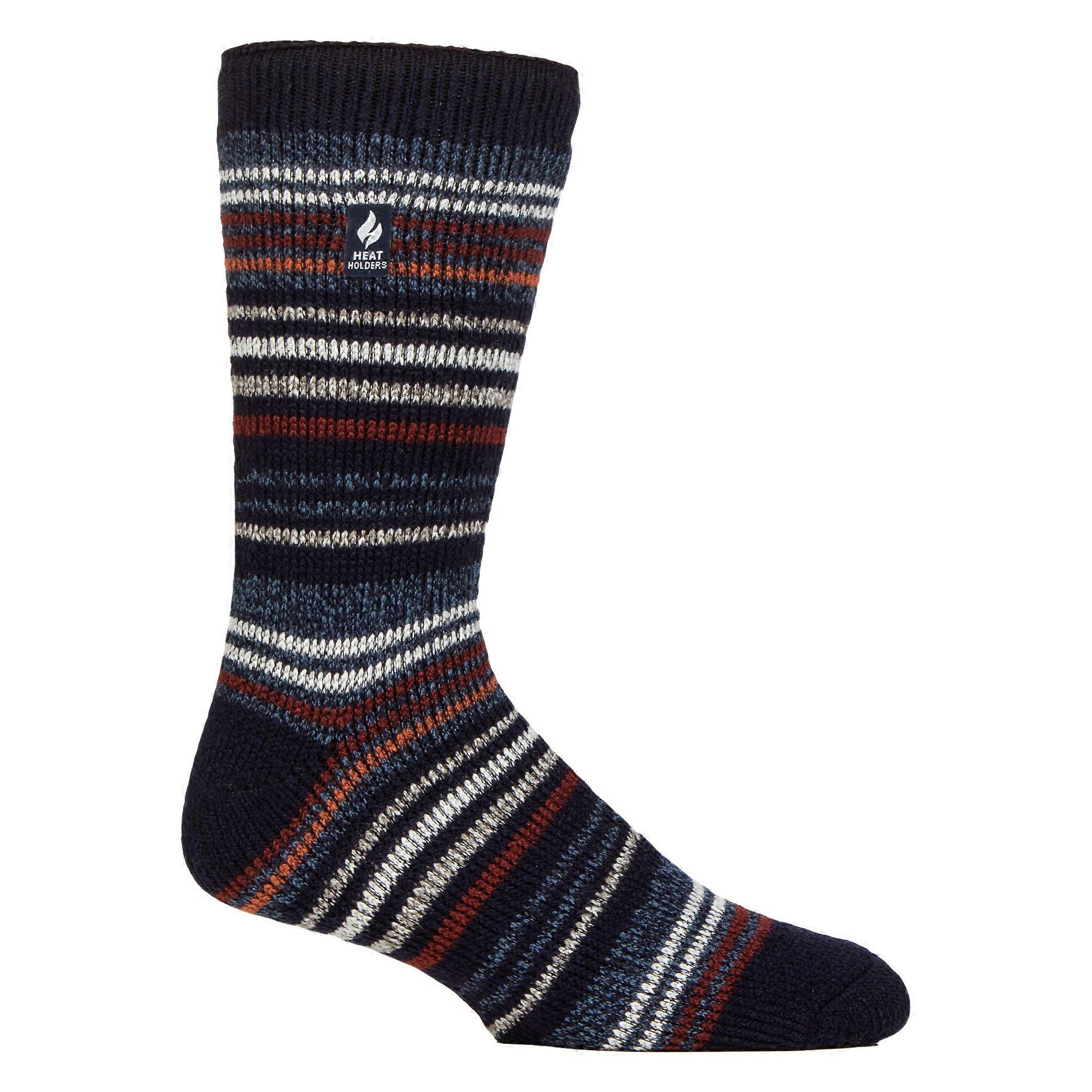 Heat Holders - Mens Thermal Stripe Pattern Socks for Winter