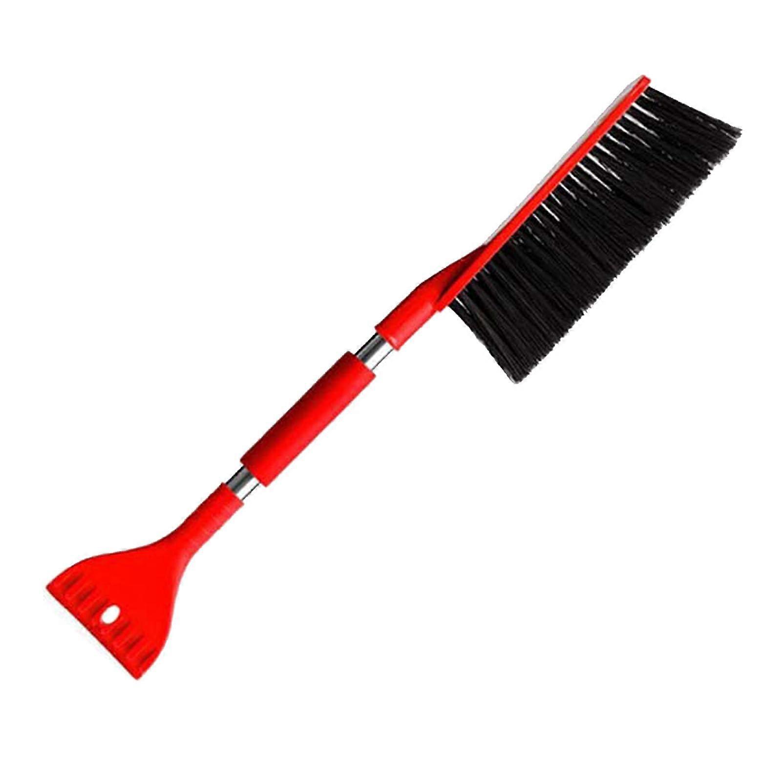 2 in 1 Snow Brush Multifunctional Ice Scraper For Vehicle Windshield Lightweight Adjustable Angle Ergonomic Grip Red