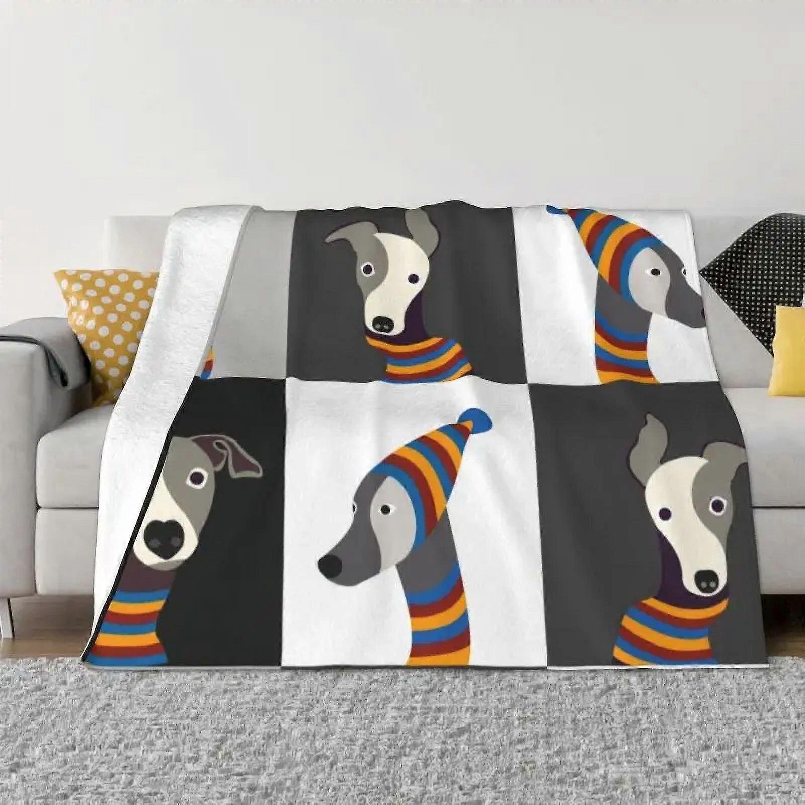 Greyhound Winter Hound Blankets Warm Flannel Whippet Sighthound Dog Throw Blanket for Bedding Travel Sofa