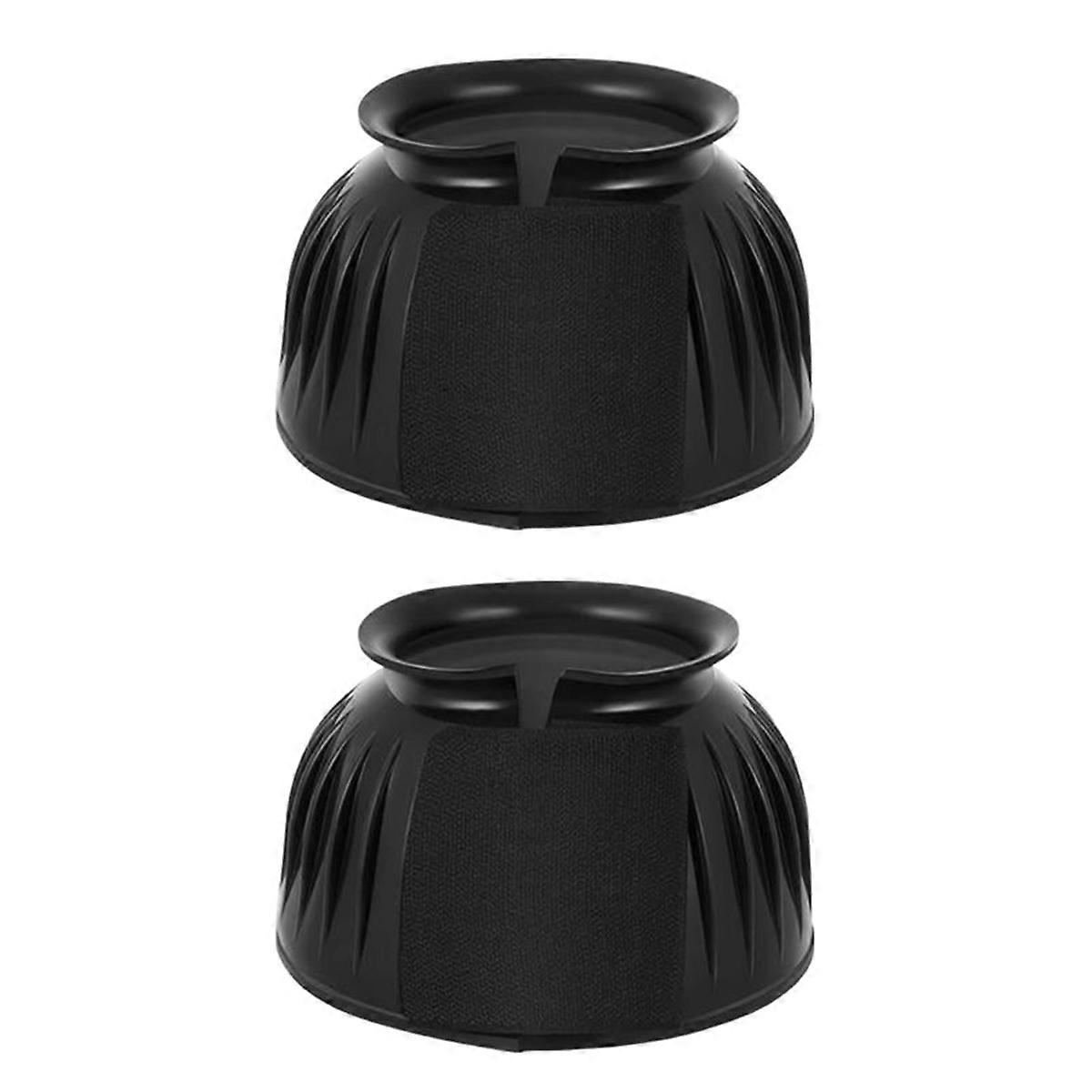 2 قطعة المطاط جرس الأحذية تجاوز الخروج أحذية الحصان لينة الخيول الأحذية M