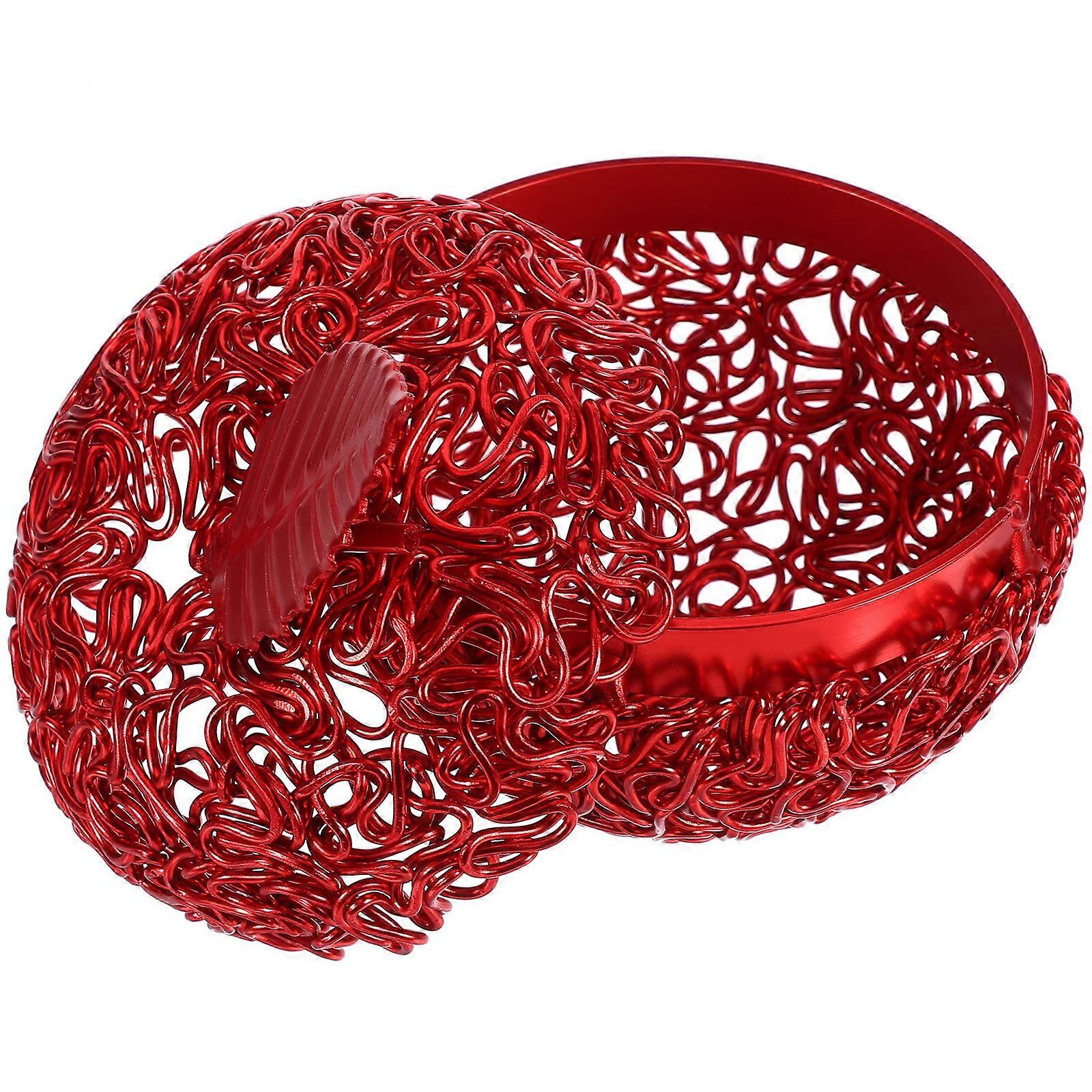 Metal Candy Boxes Apple Shaped Candy Box for Storage Use 2Pcs Christmas