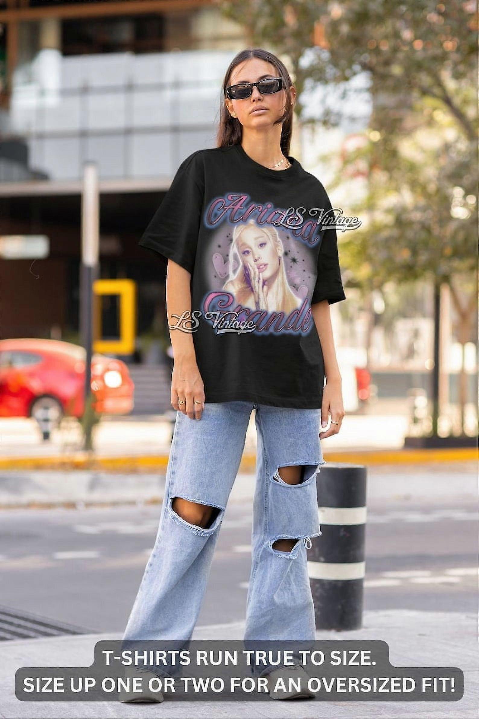 Ariana Granda Camisa Vintage Ariana Grande Tee Gráfico Airbrush Bootleg 90s Estilo Oversized T-Shirt Unisex Presentes para ele jidjihj55