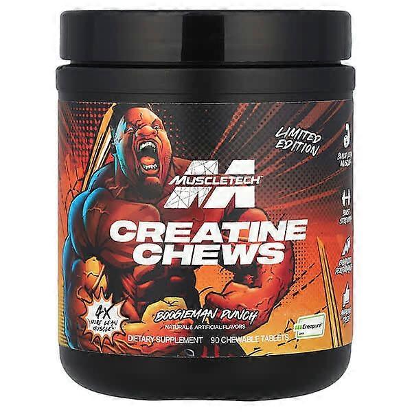 MuscleTech, Limited Edition, Creatine Chews, Boogieman Punch, 90 Chewable Tablets (1 g per Tablet)