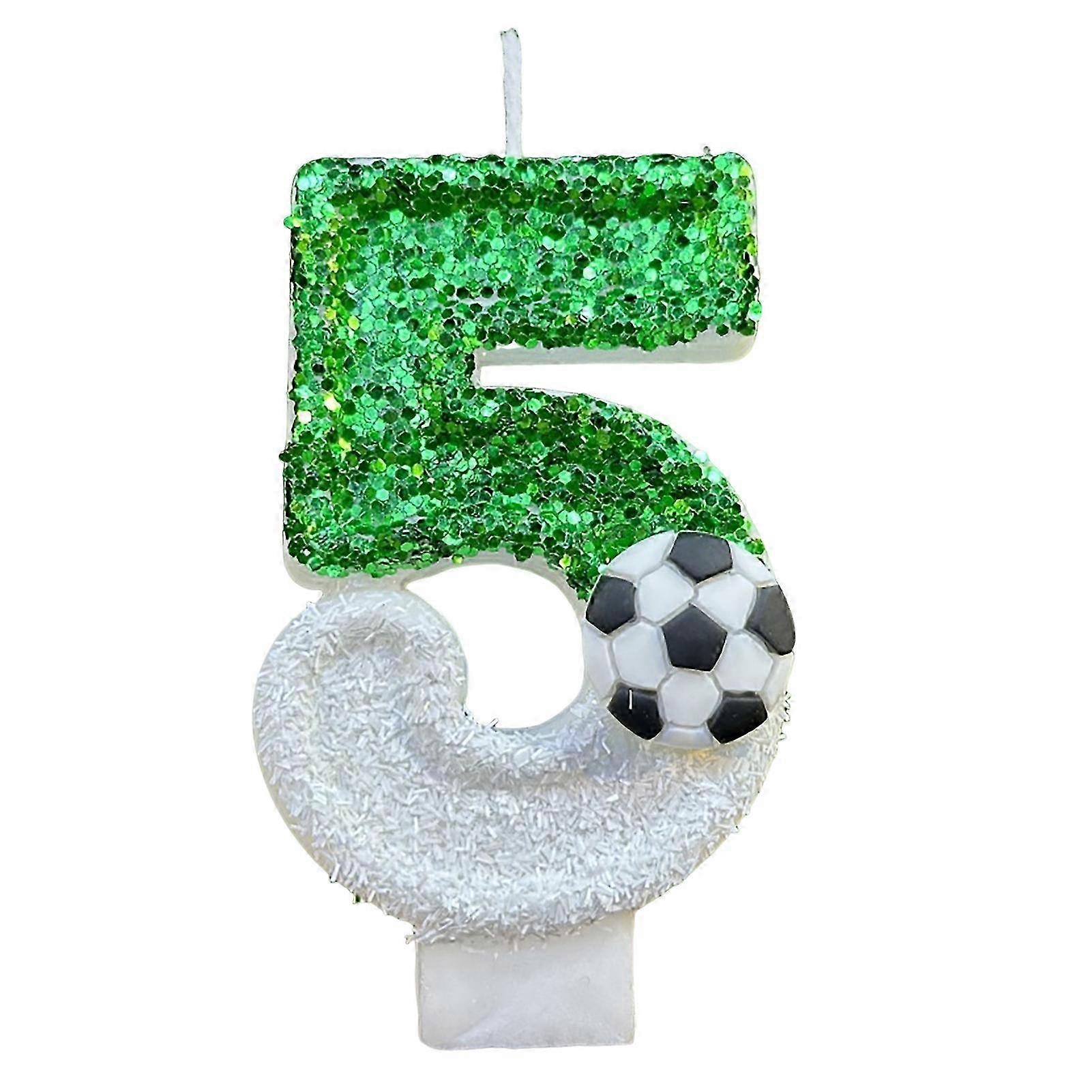 25-26 Football Birthday Candle Eco-friendly No Odor Sequins Design Easy to Use Long-Lasting 0-9 Numbers Candle Cake Decoration