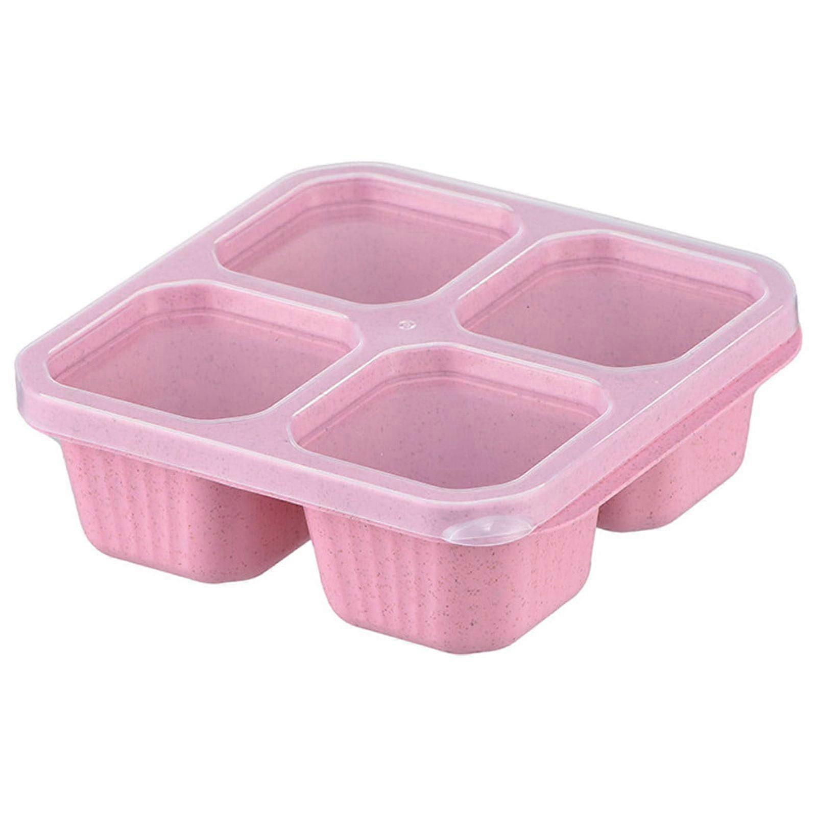 JeashCHAT 4-Compartment Bento Lunch Box, Reusable Meal Prep Container Compatible with School, Work, Picnic, Travel, Pink