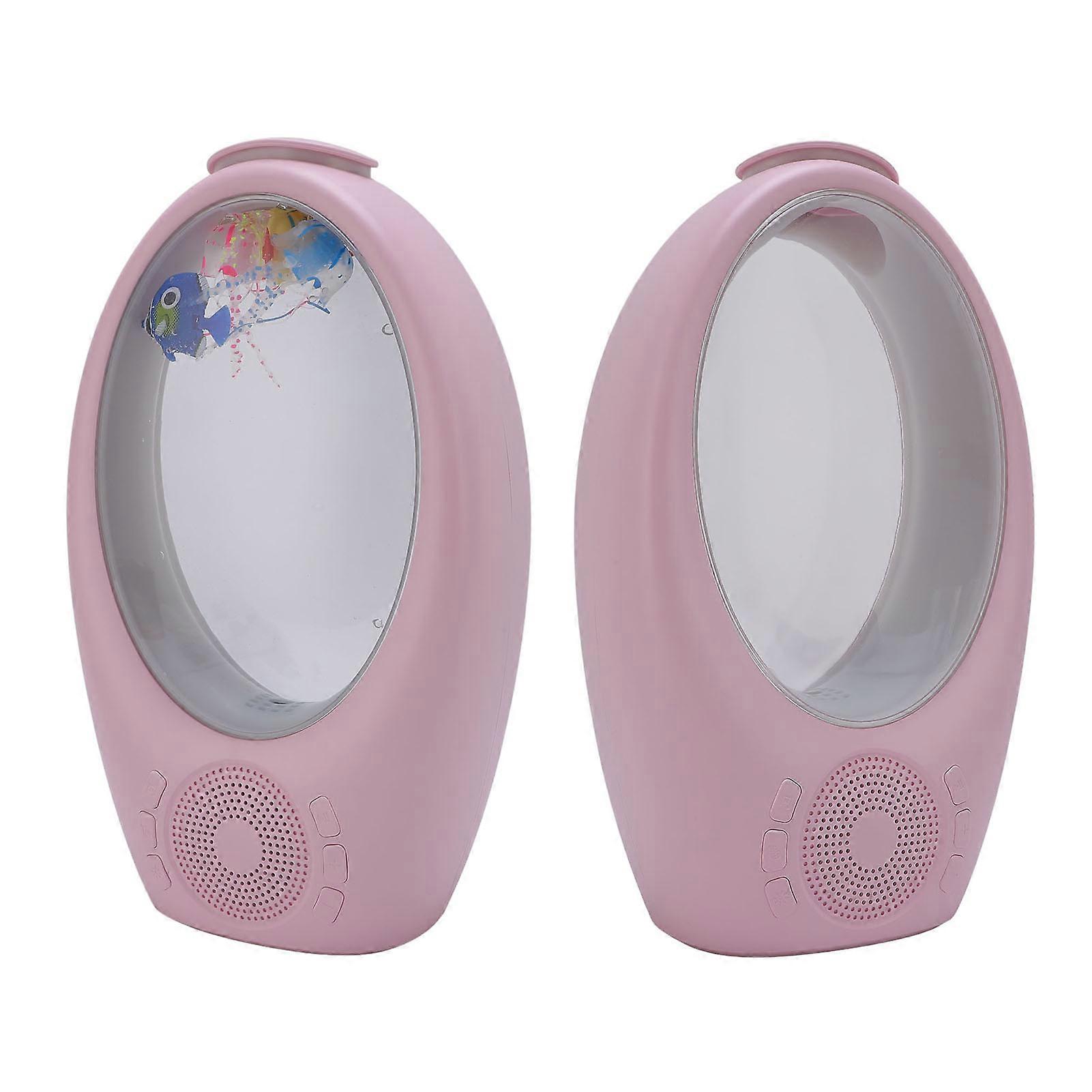 RGB Table Lamp Wireless Multifunctional BT Speaker White Noise Player for Home Dorm Study Rose 