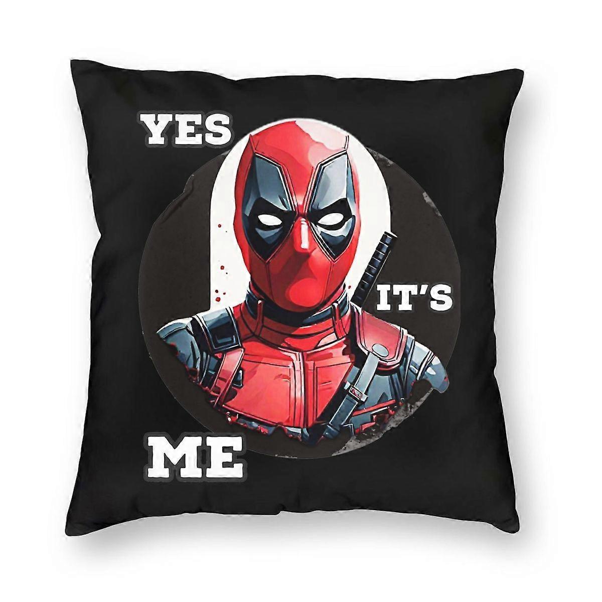 c459 Sim Sou Eu Deadpool Super-herói Fronha Tecido Macio Capa de Almofada Decoração Lance Fronha Capa Casa Quadrado cm kjs459