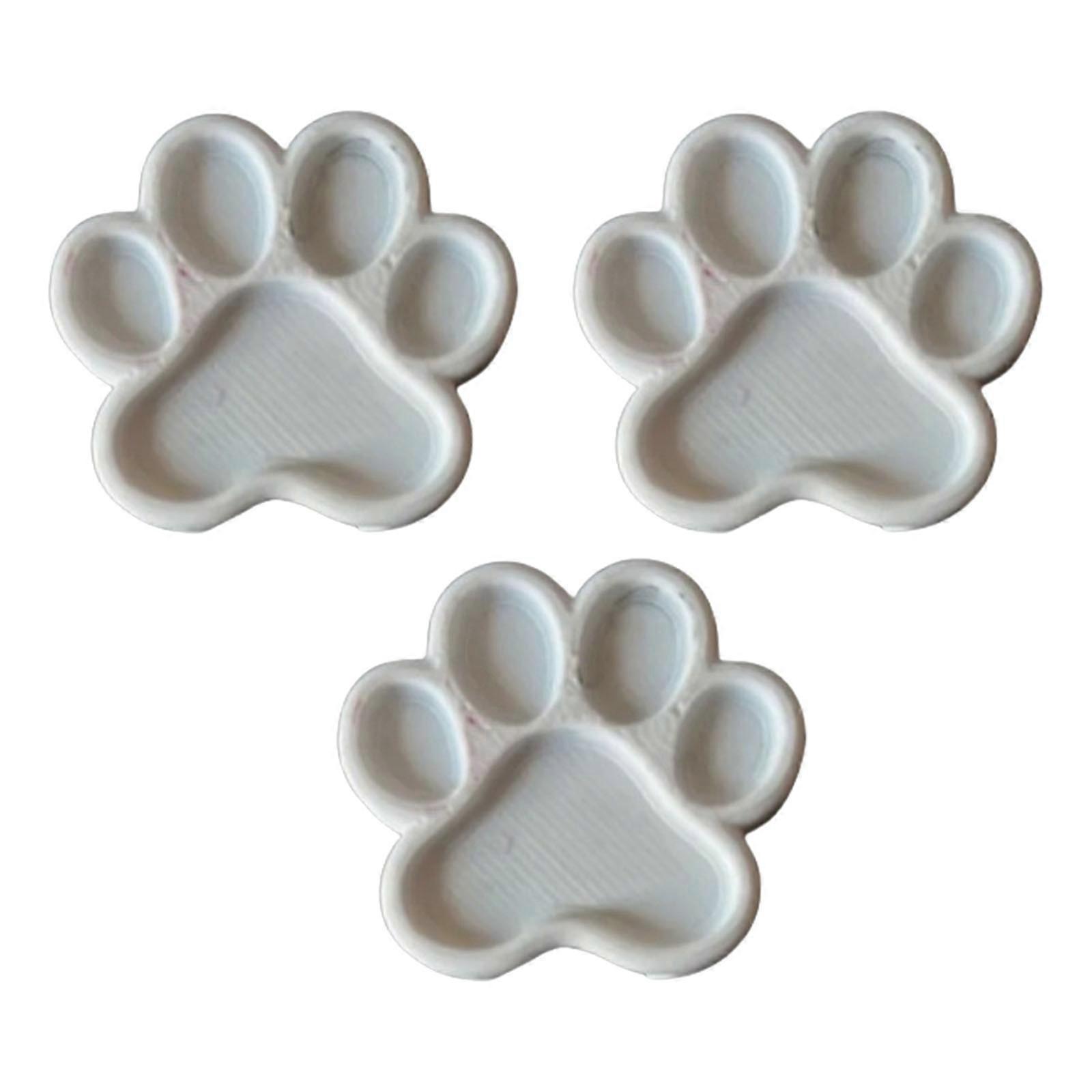 3Pcs Claw Shape Palette with Adjustable Finger Rings 5 Wells Paint Mixing Tray Multipurpose Finger Painting Palette  White