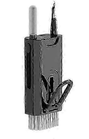 Headphone Cleaner Flocking Sponge High Density Brush 8 in 1 Cleaning Integrated Design Compatible with Bluetooth Headset Cleaning Pen-Black