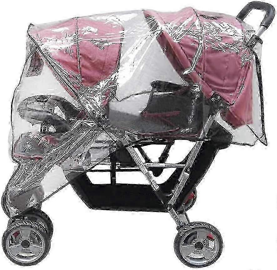 Stroller Rain Cover, Waterproof Windproof Dustproof Side By Side Tandem