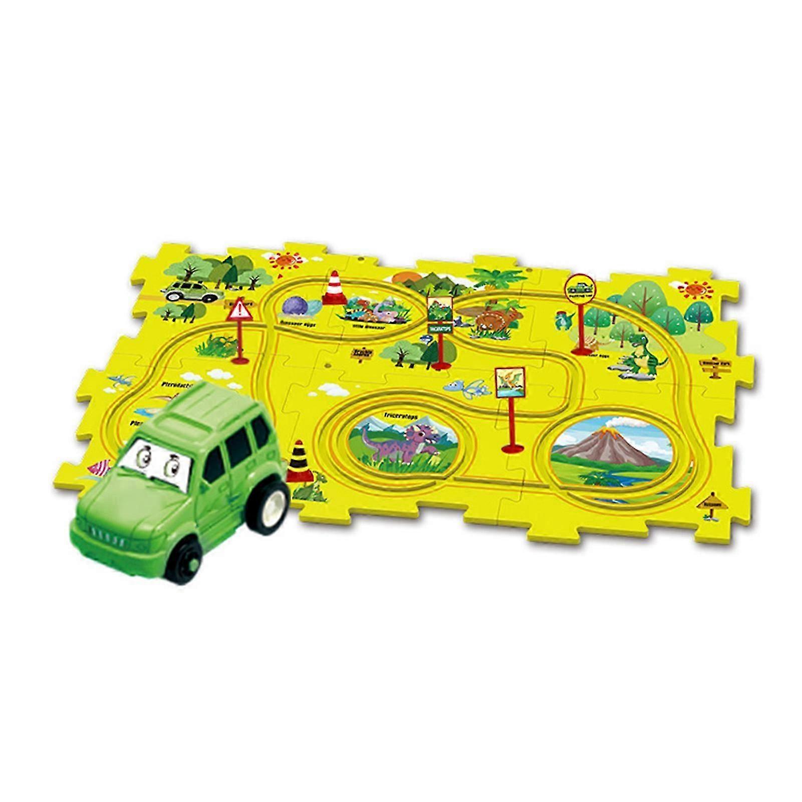 Puzzle Track Car Play Set Skills Development DIY Assembling Track Car Play Set for Home Indoor