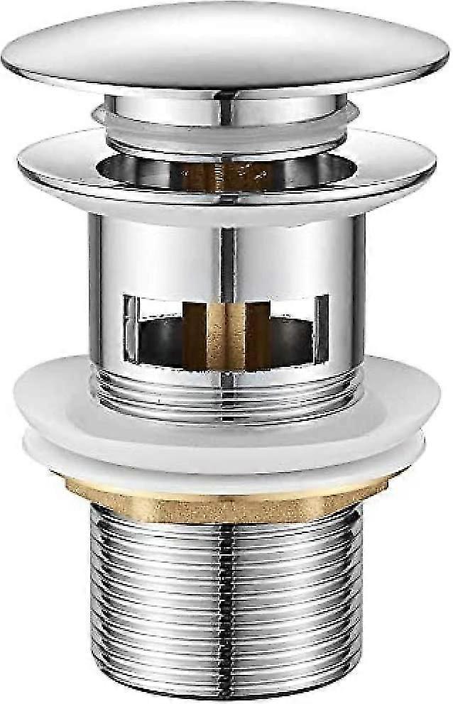 M20502 Bathroom Trash Can, Pop-up Sink Drain, Silver