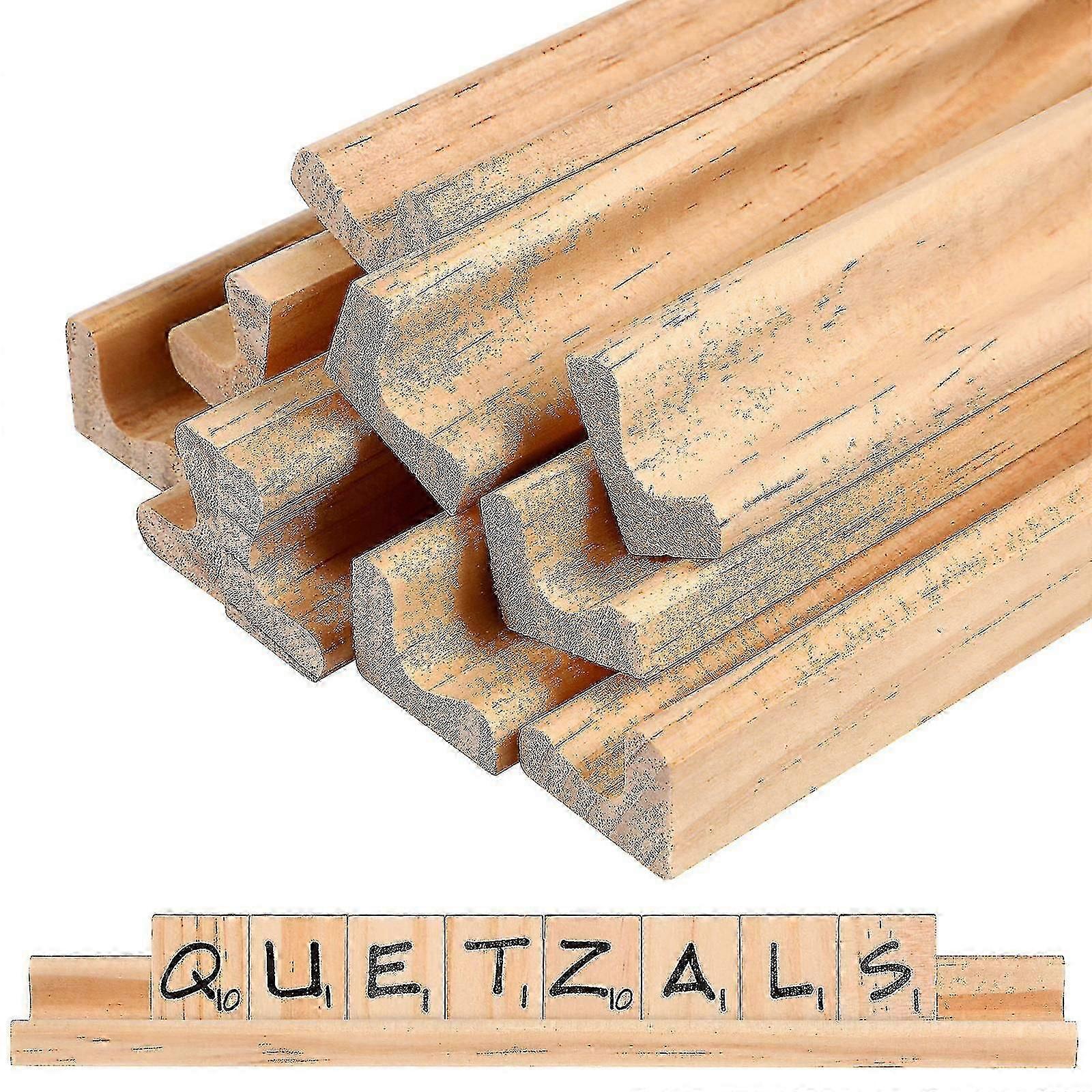 10-osainen puinen kirjainlaattateline mahjong- ja lautapeleille