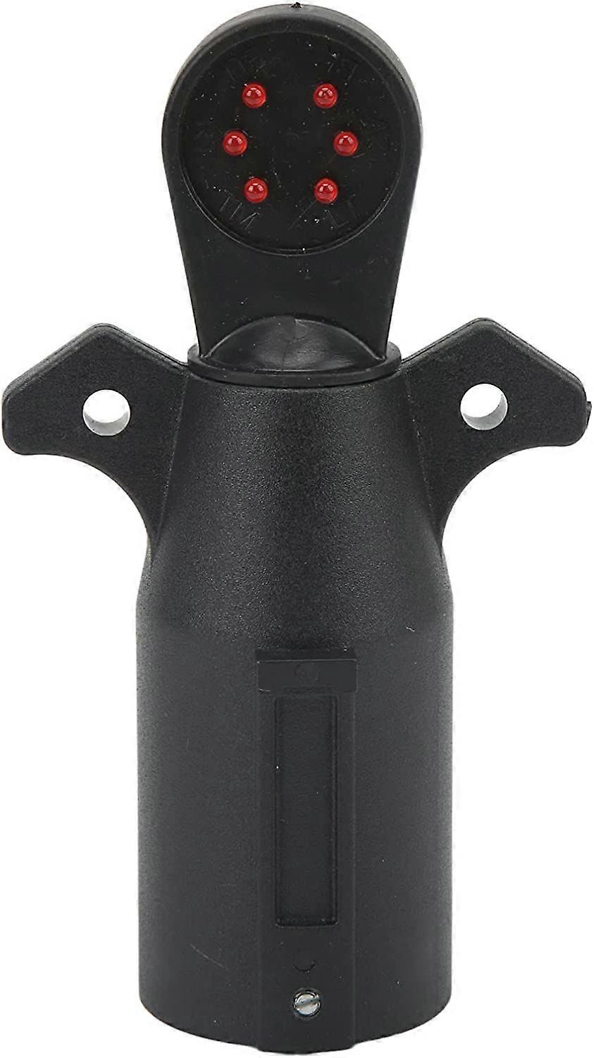 Trailer Plug Tester for RV US Plug, 7 Way Trailer Light Circuit Connector Tester Wiring Circuit Plug Socket Testerblack1Pcs