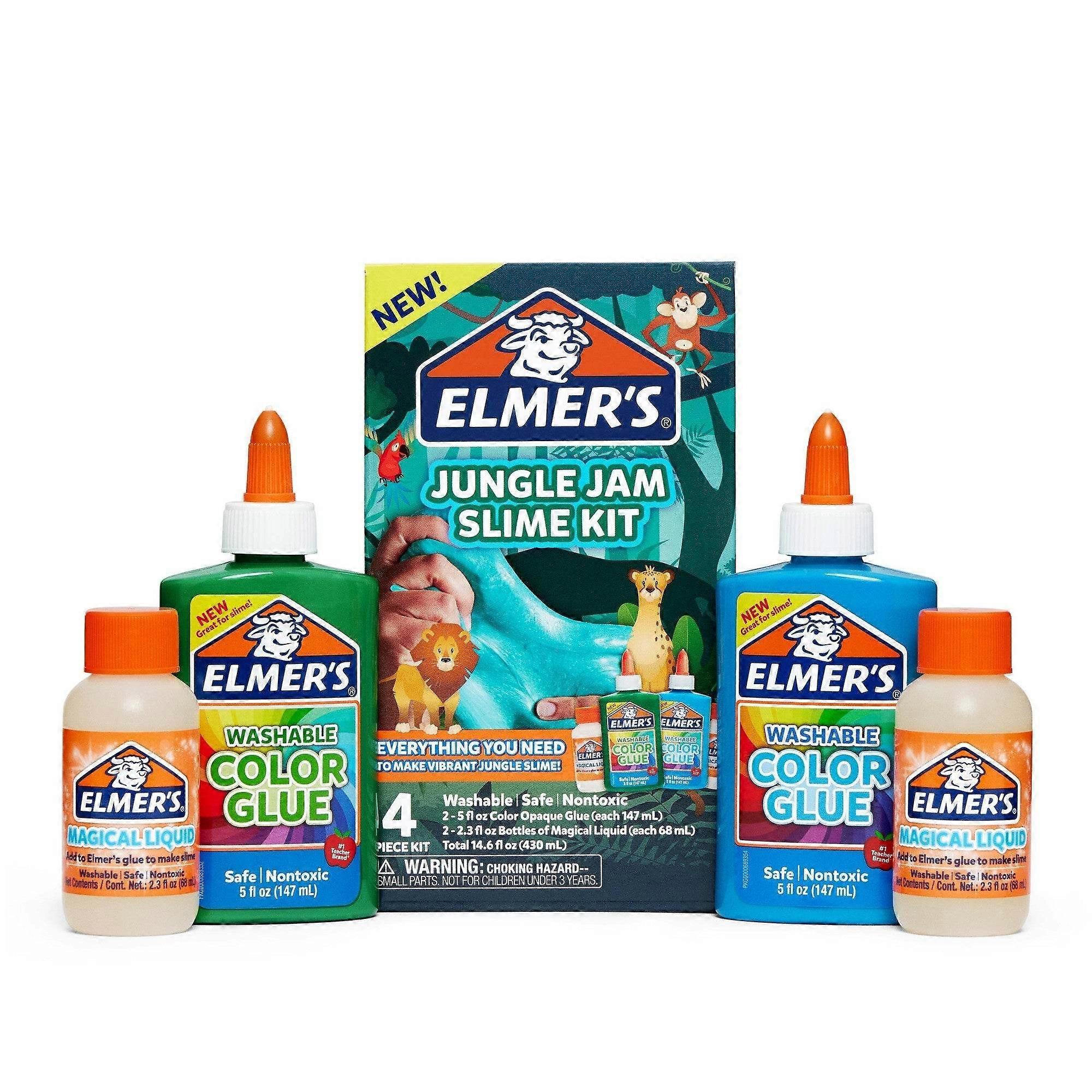 Elmer's Jungle Jam Slime Kit With Glue & Activator Solution, 4 Ea