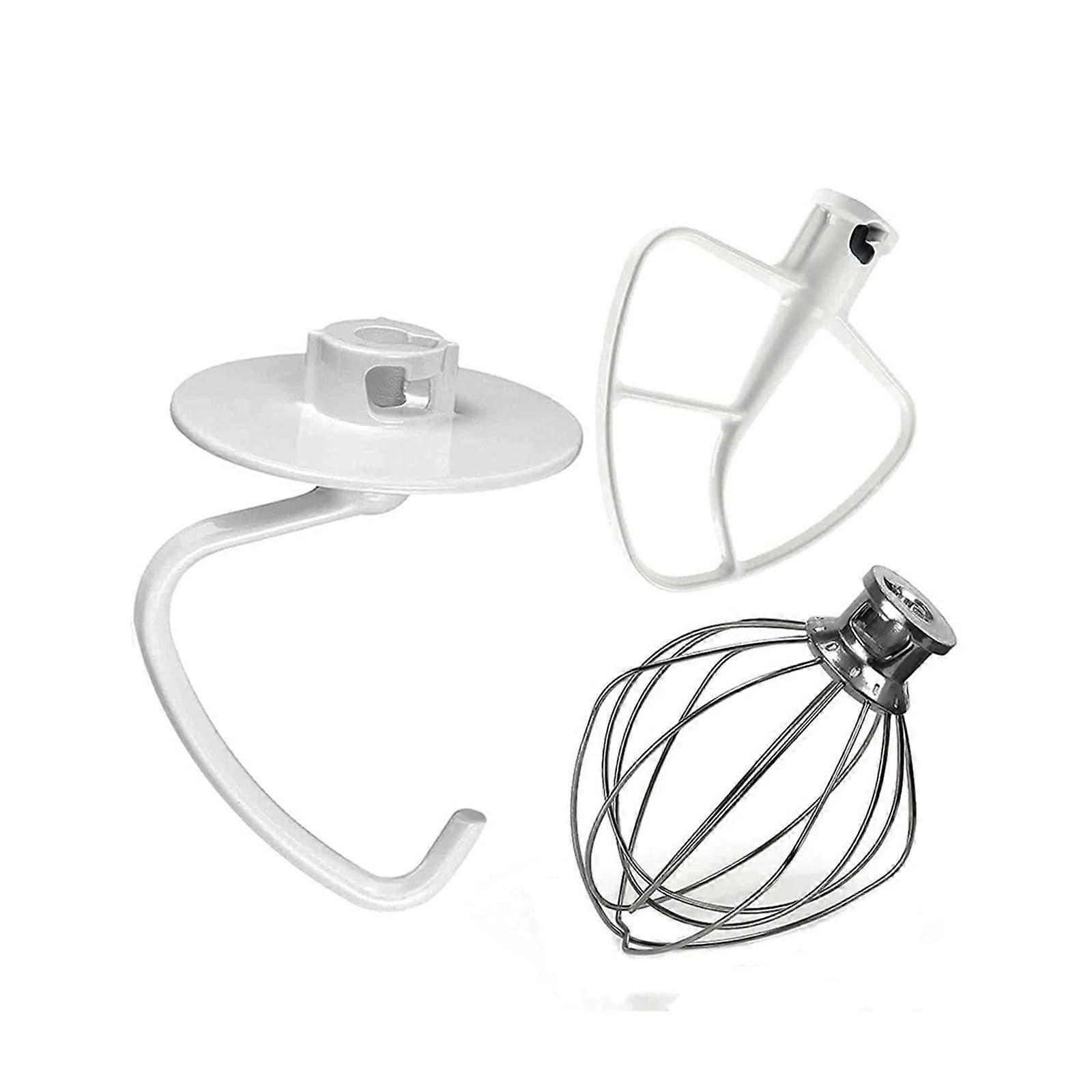 Stainless Steel Mixer Attachments Set for 5QT Stand Mixer with Dough Hook and Egg Beater